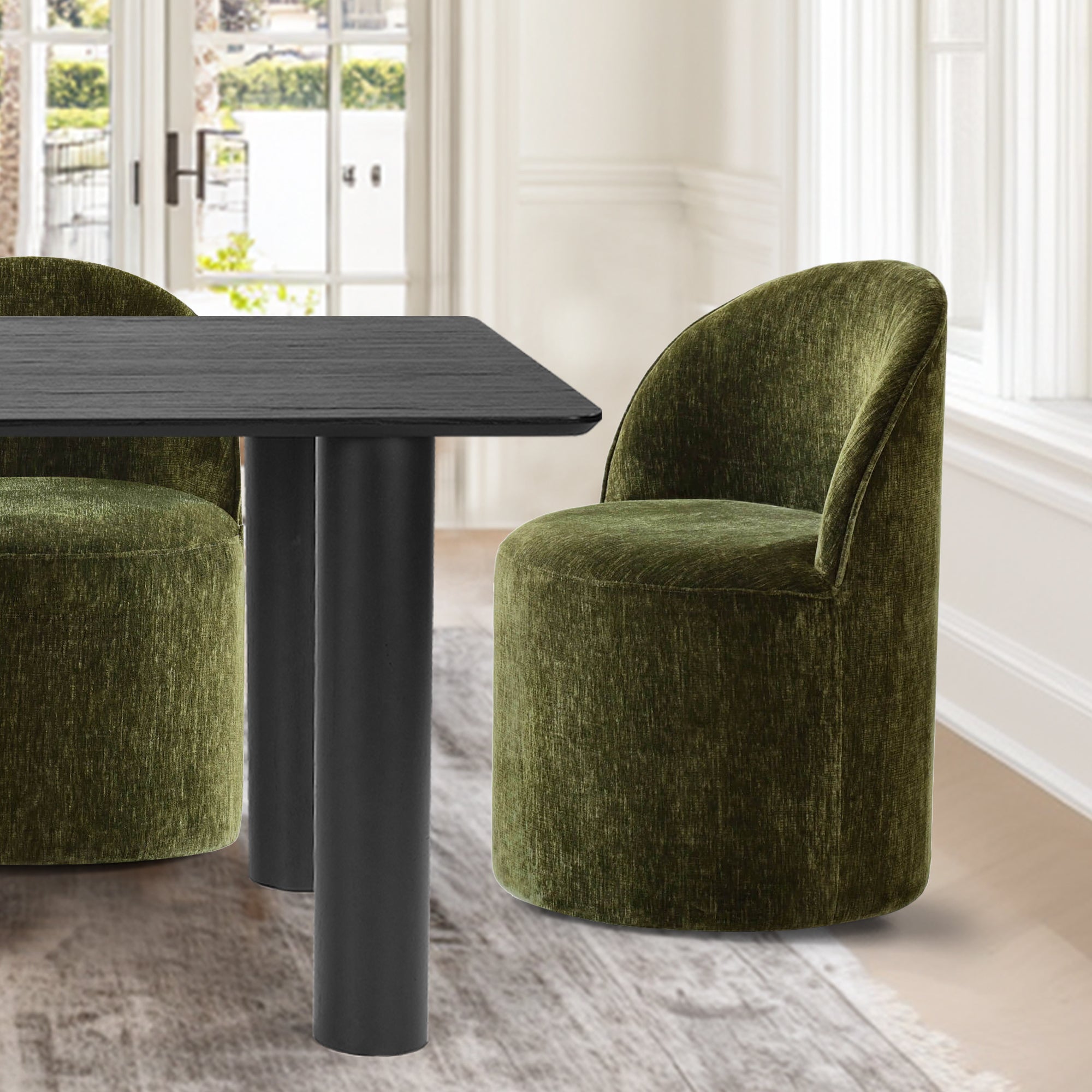 Johson & Doris 67" Black Oval Dining Table Set for 4 (5-Piece)
