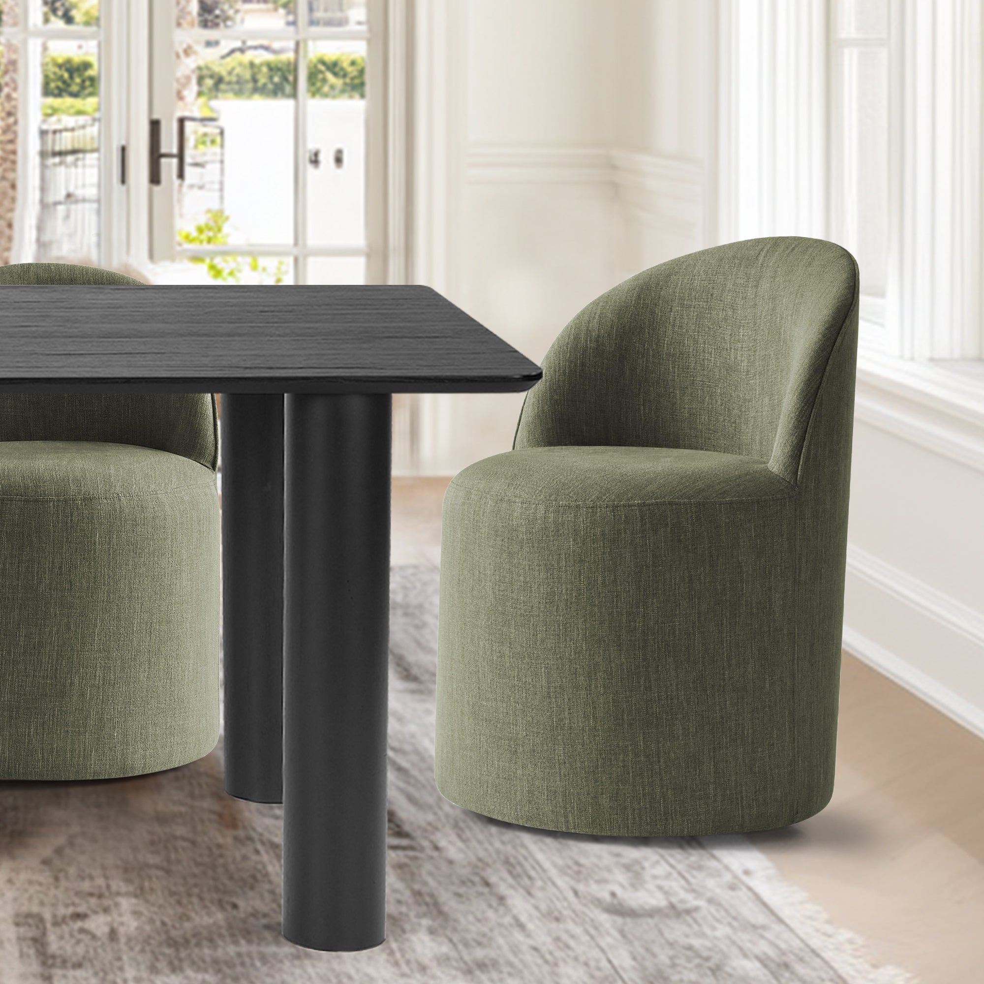 Johson & Doris 67" Black Oval Dining Table Set for 4 (5-Piece)