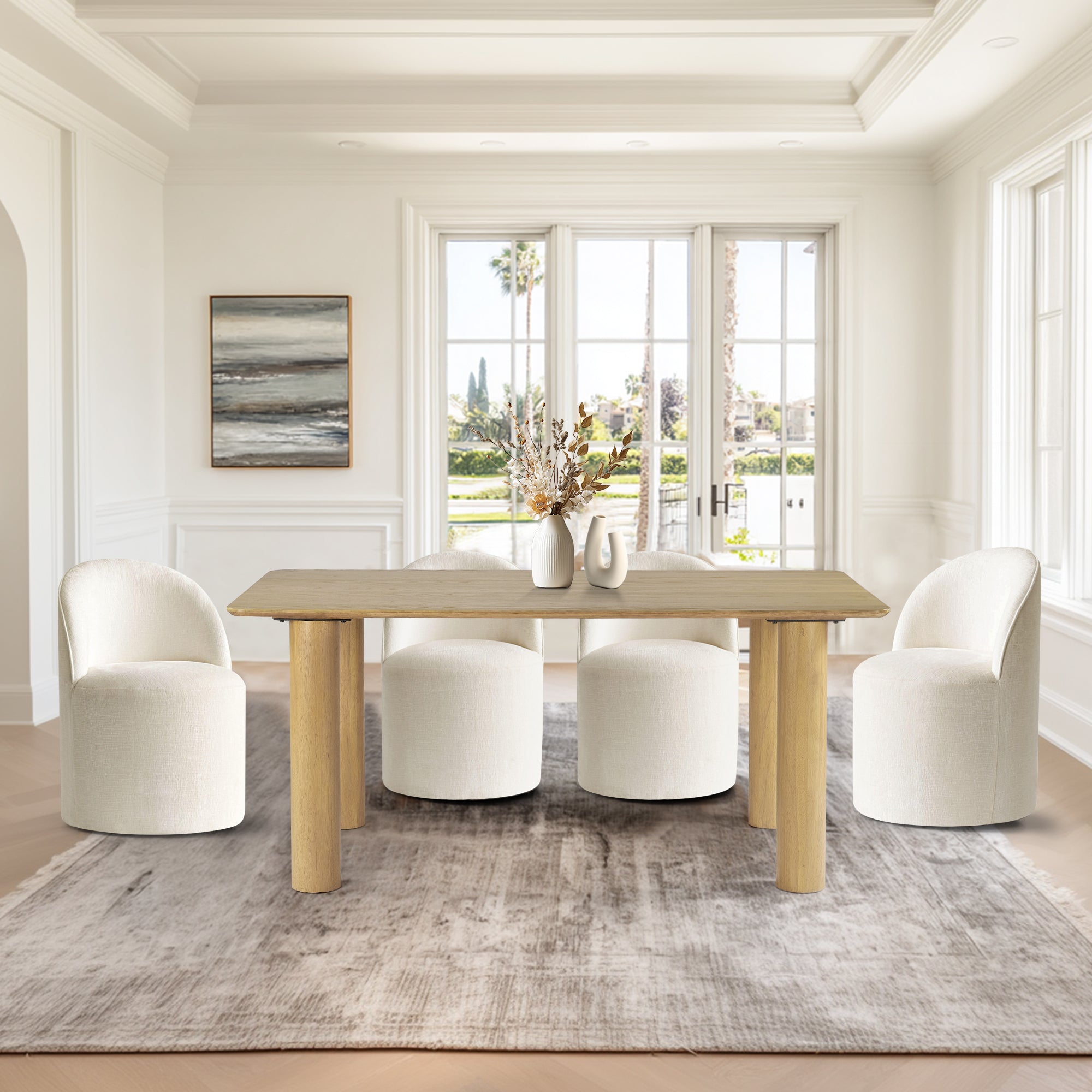 Johson & Doris 67" Natural Oval Dining Table Set for 4 (5-Piece)