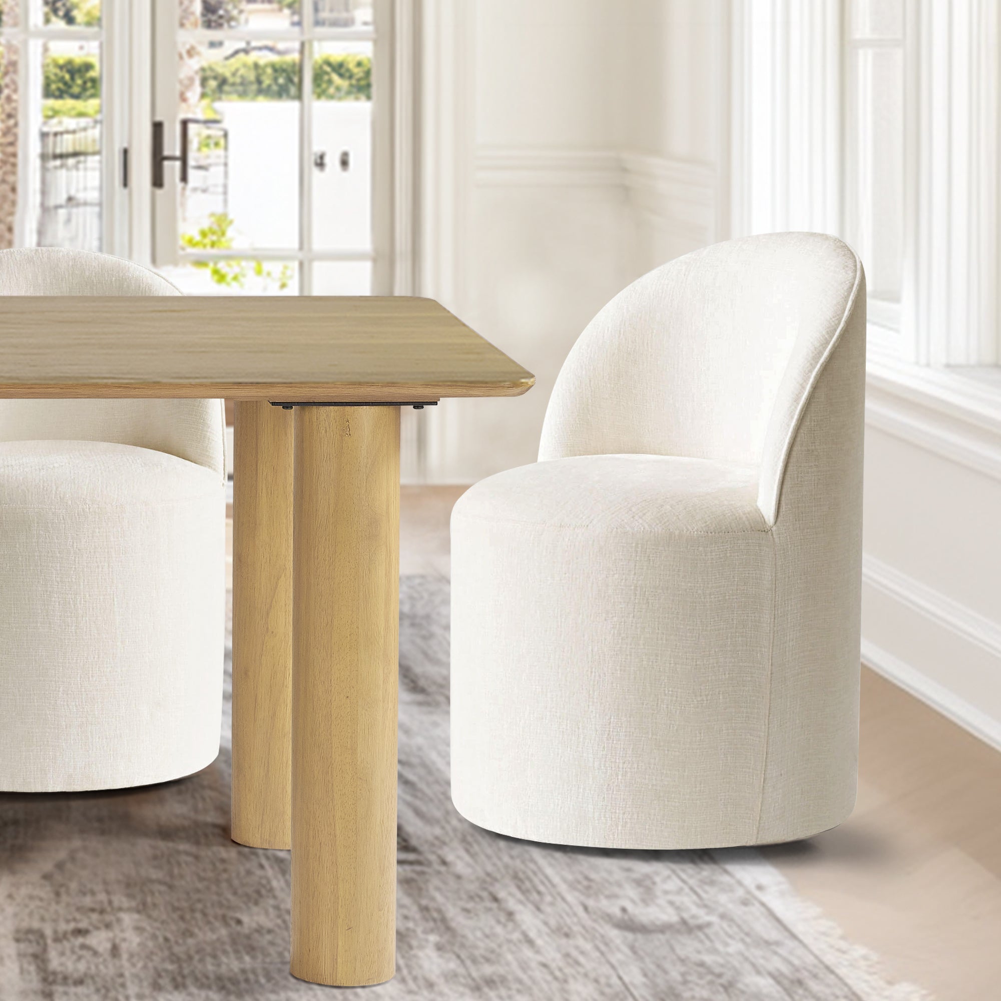Johson & Doris 67" Natural Oval Dining Table Set for 4 (5-Piece)