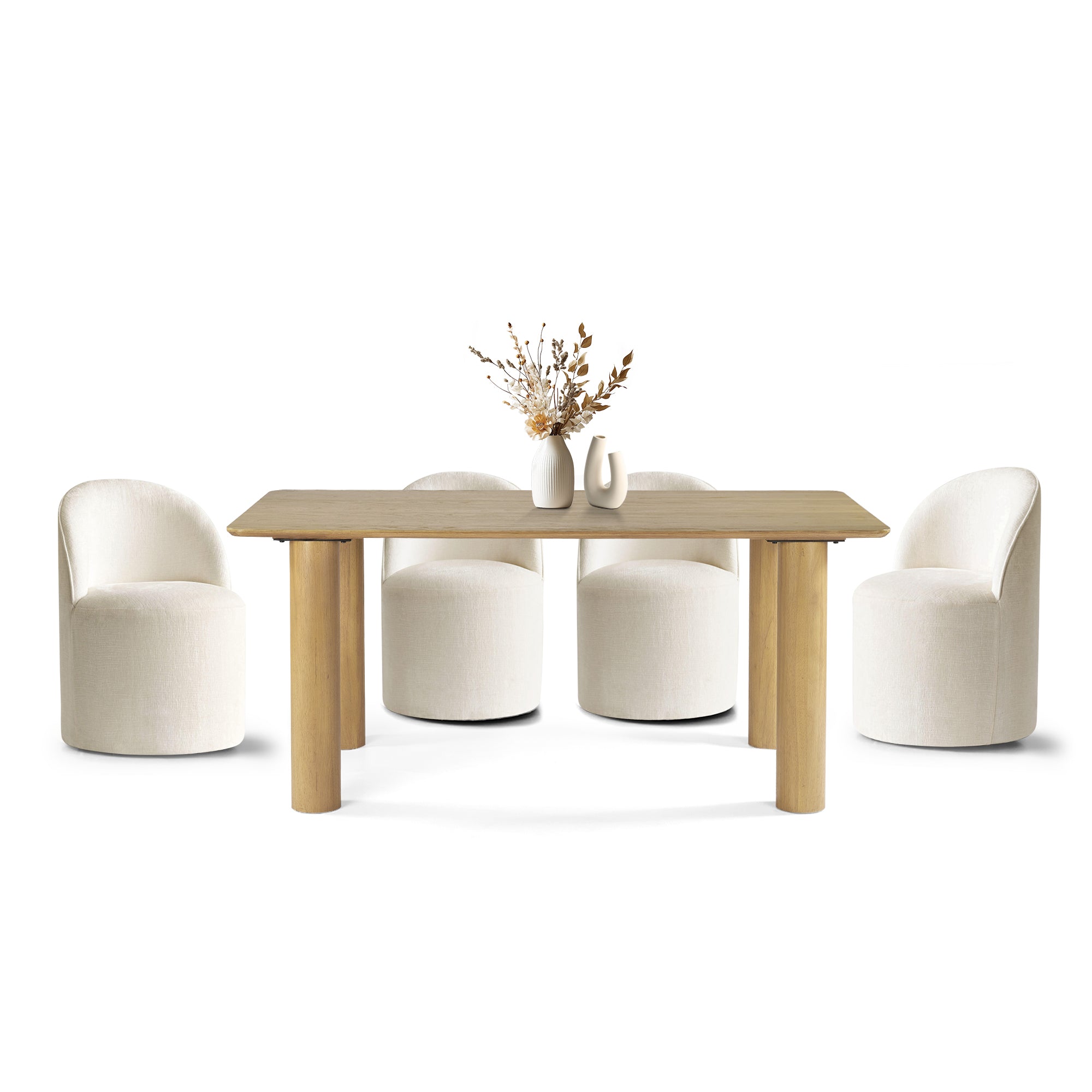 Johson & Doris 67" Natural Oval Dining Table Set for 4 (5-Piece)