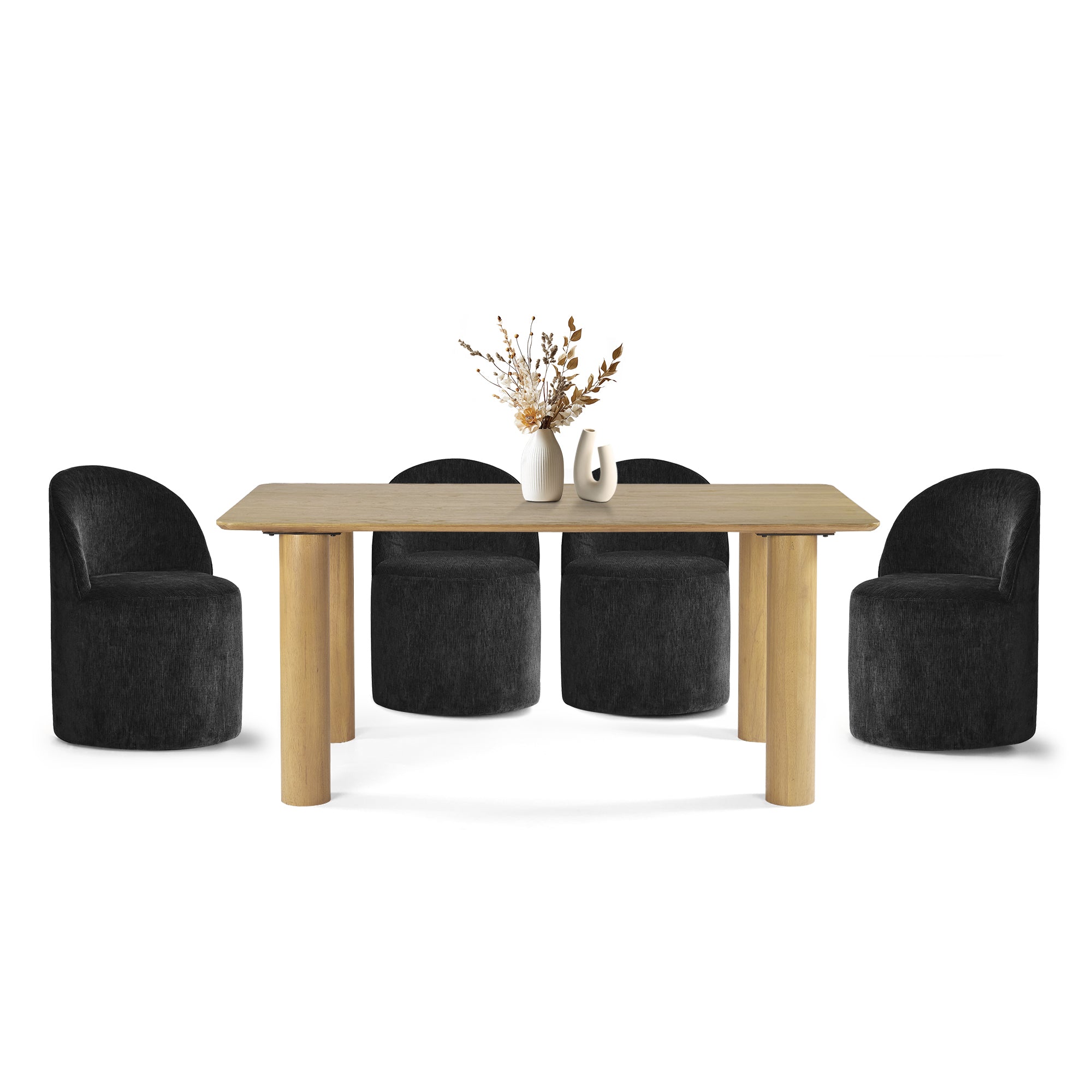 Johson & Doris 67" Natural Oval Dining Table Set for 4 (5-Piece)