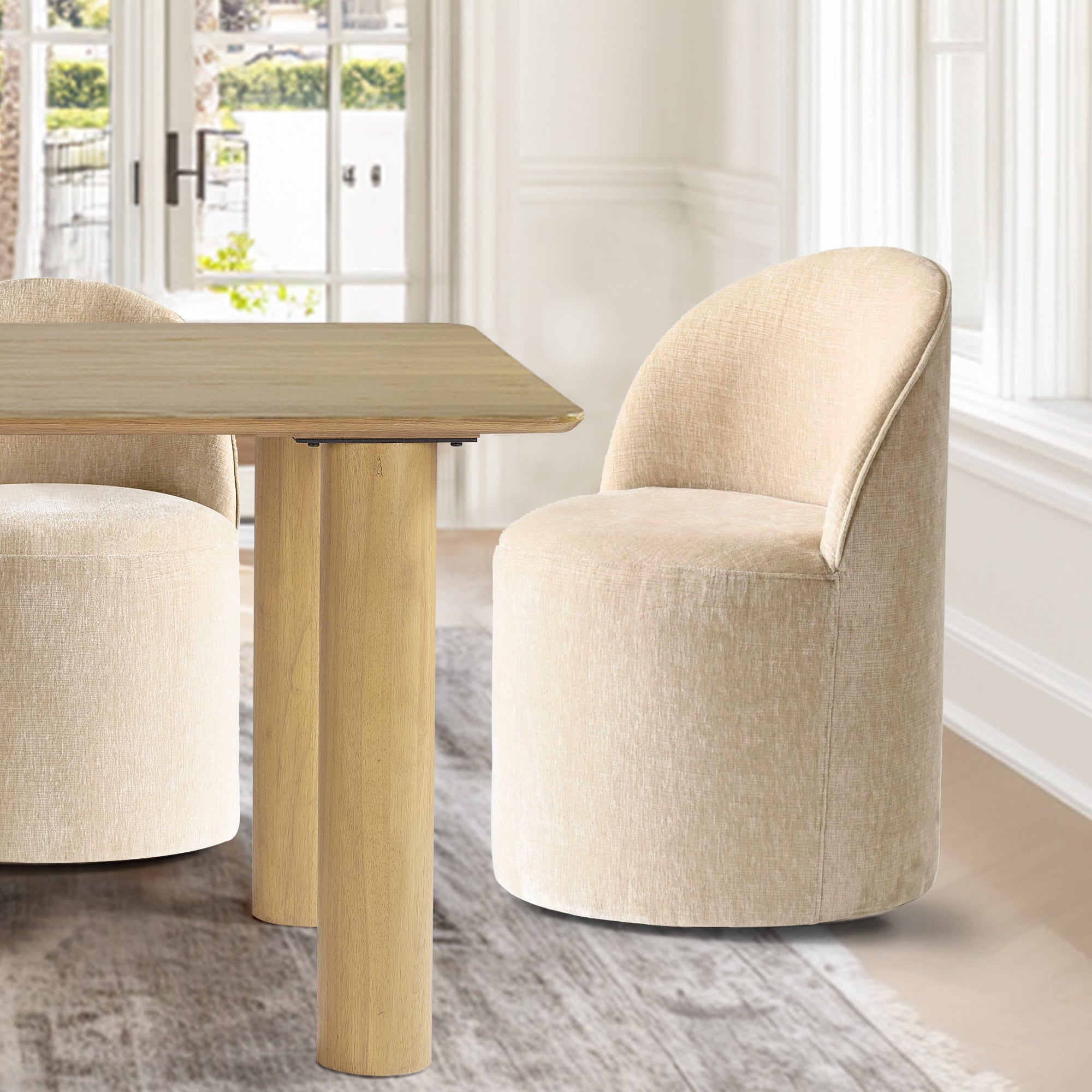 Johson & Doris 67" Natural Oval Dining Table Set for 4 (5-Piece)
