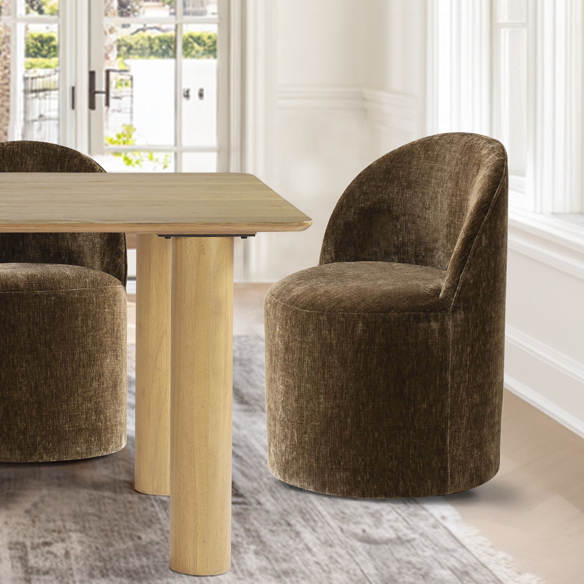 Johson & Doris 67" Natural Oval Dining Table Set for 4 (5-Piece)