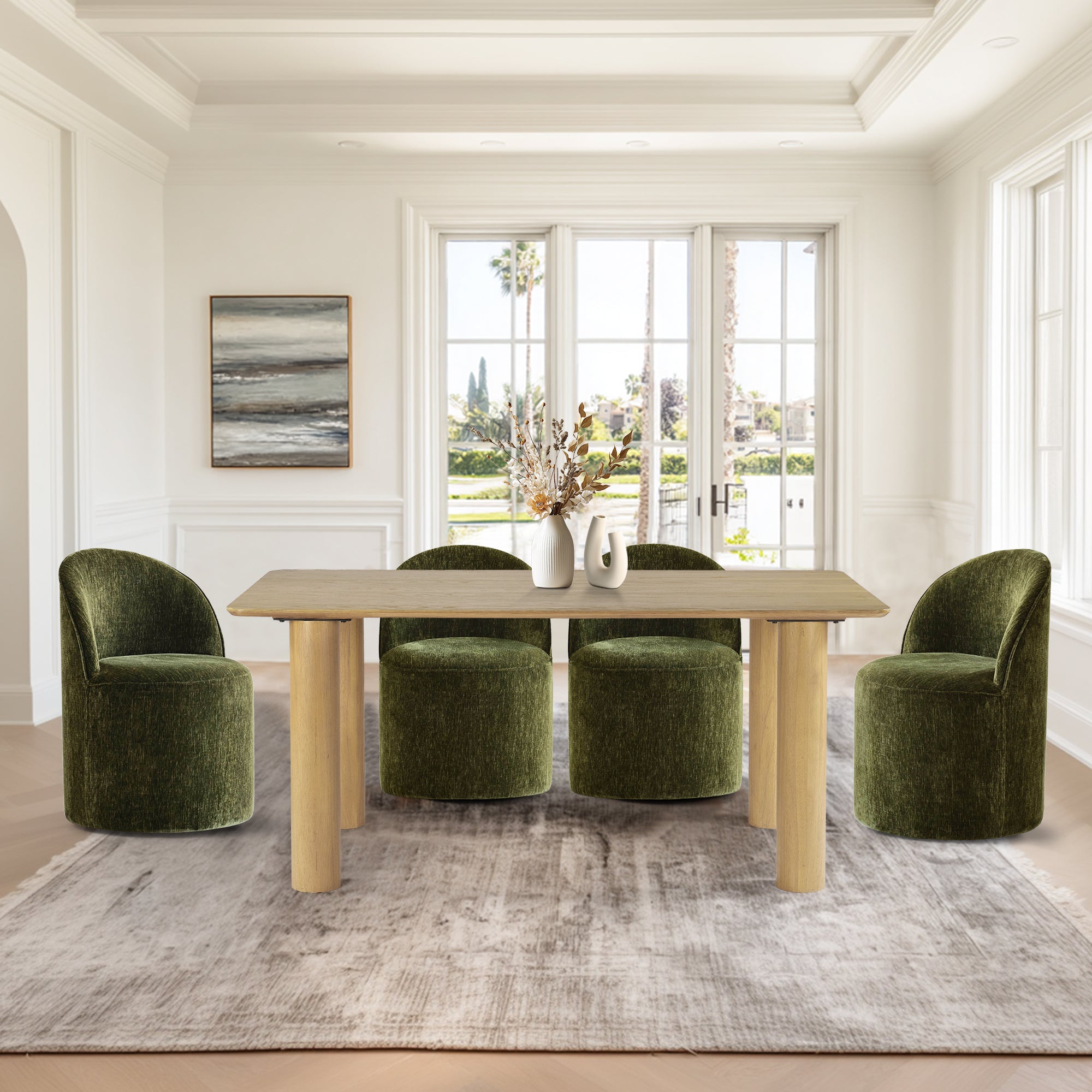 Johson & Doris 67" Natural Oval Dining Table Set for 4 (5-Piece)