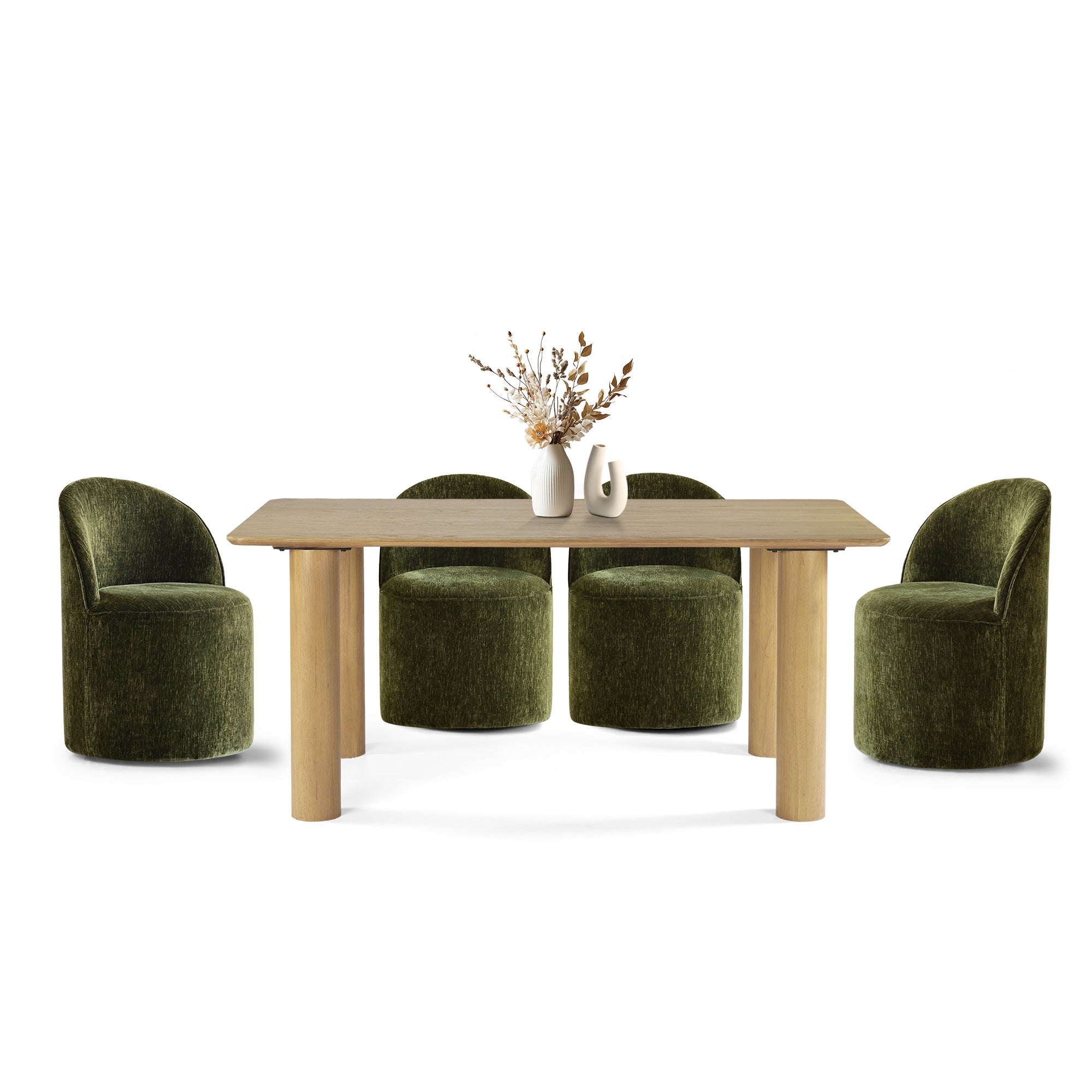 Johson & Doris 67" Natural Oval Dining Table Set for 4 (5-Piece)