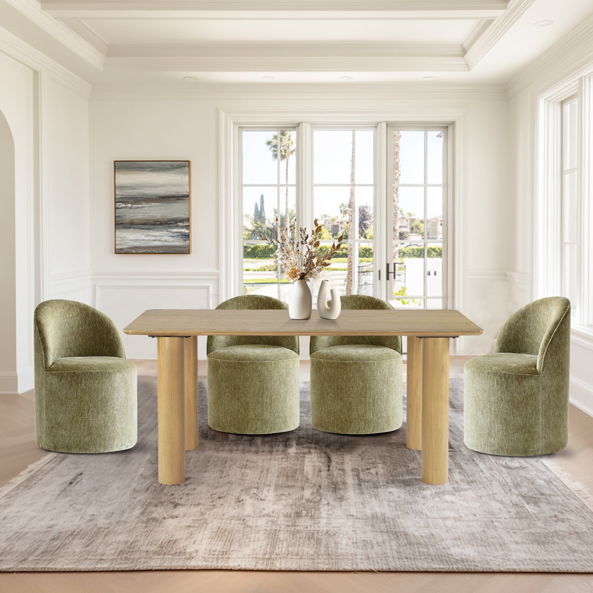 Johson & Doris 67" Natural Oval Dining Table Set for 4 (5-Piece)