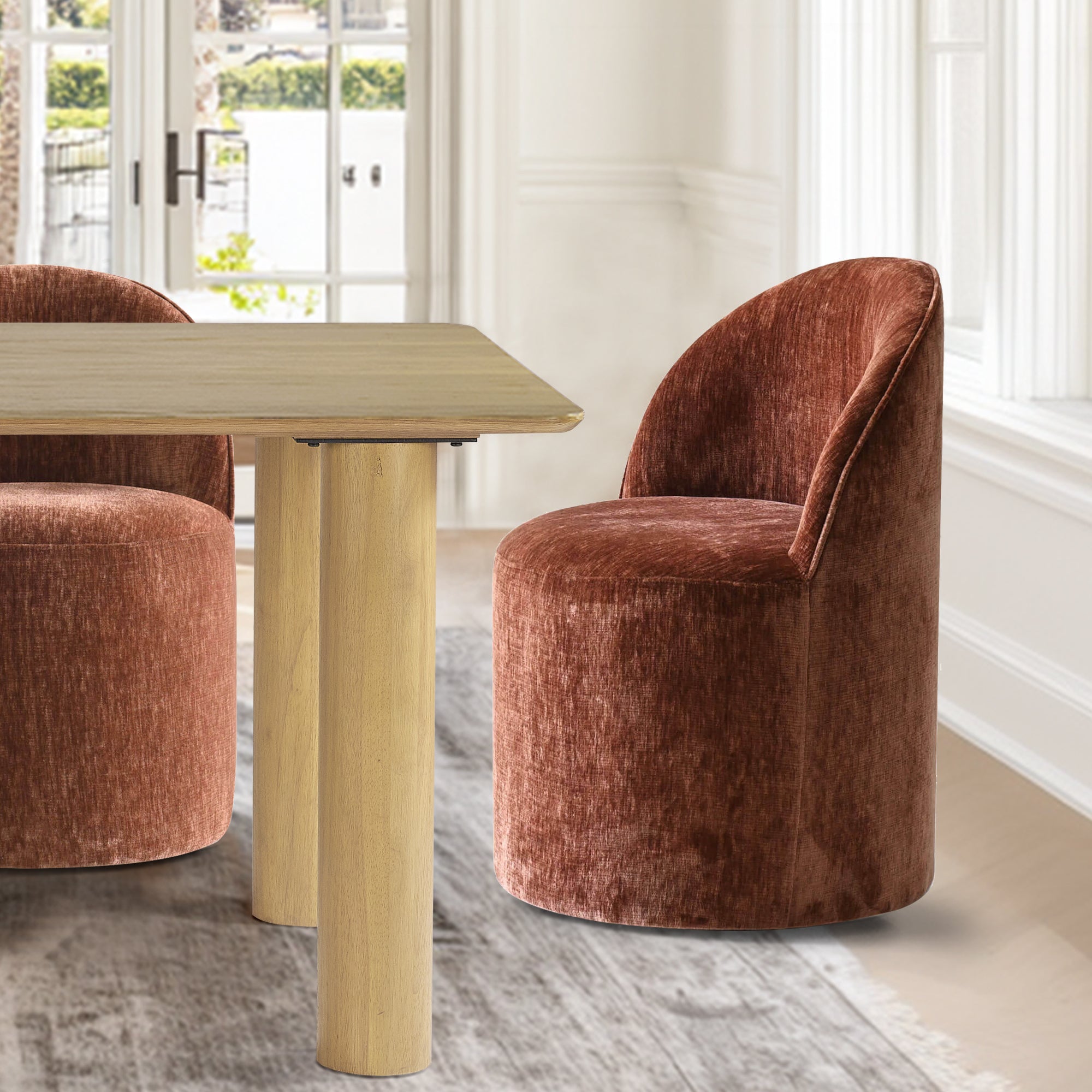Johson & Doris 67" Natural Oval Dining Table Set for 4 (5-Piece)