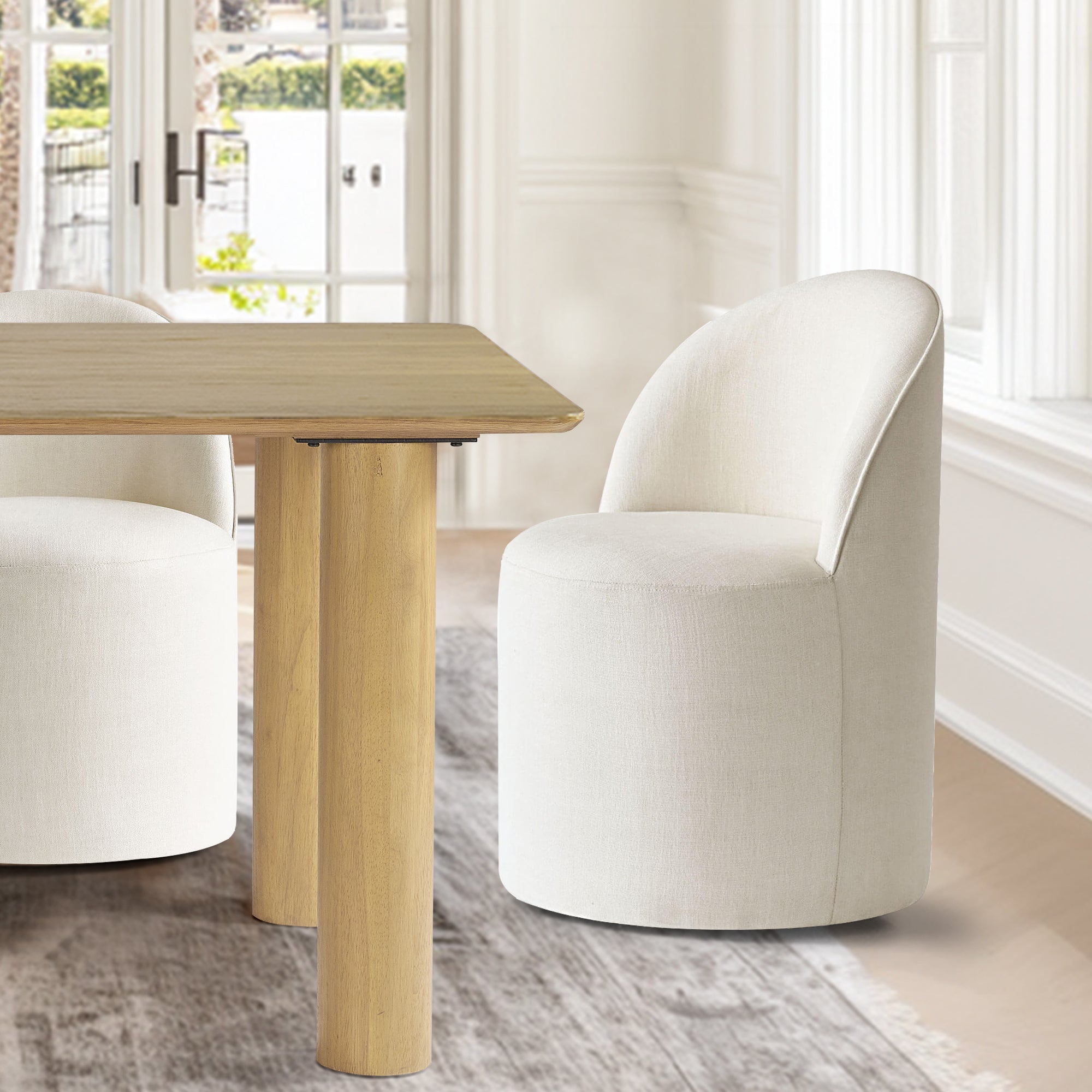 Johson & Doris 67" Natural Oval Dining Table Set for 4 (5-Piece)
