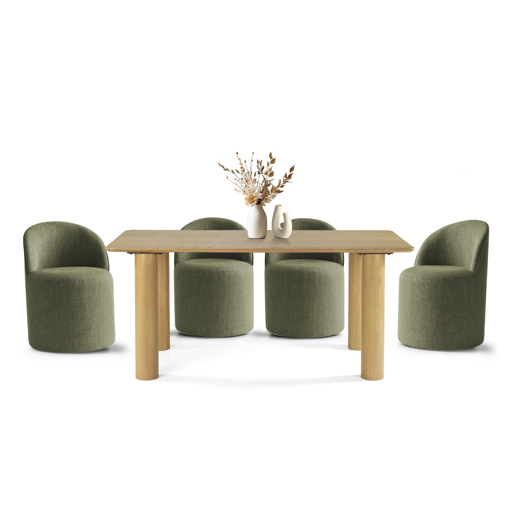 Johson & Doris 67" Natural Oval Dining Table Set for 4 (5-Piece)