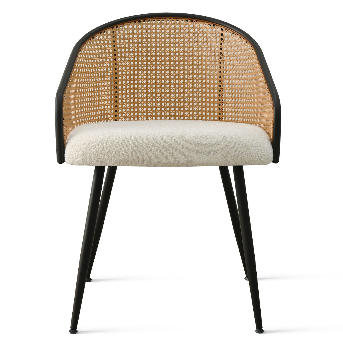 Jules Upholstered Rattan Dining Chair with Arms (Set of 4)