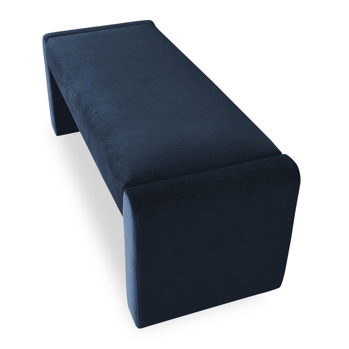 Kaia 47" Modern Faux Leather & Velvet Waterfall Bench