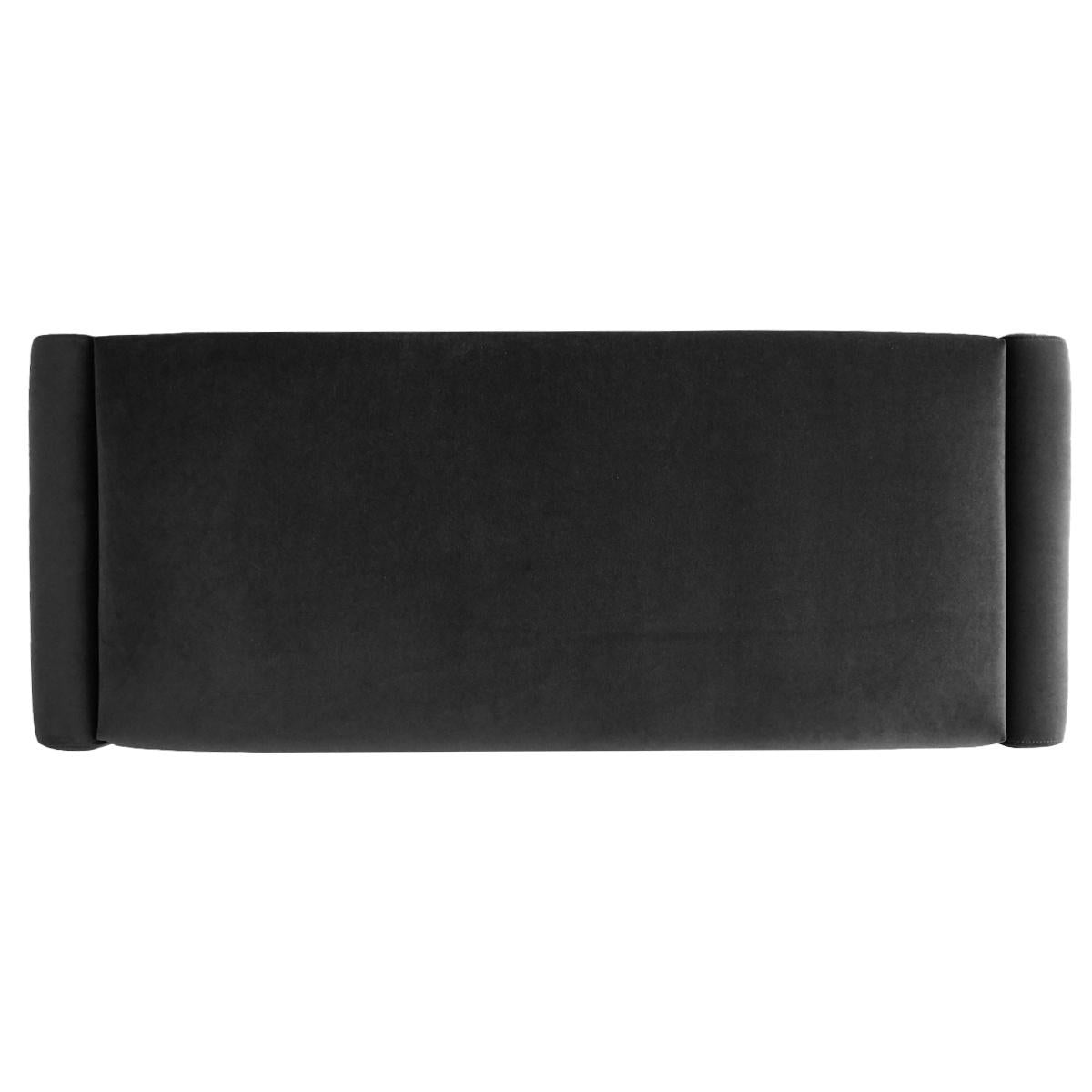 Kaia 47" Modern Faux Leather & Velvet Waterfall Bench