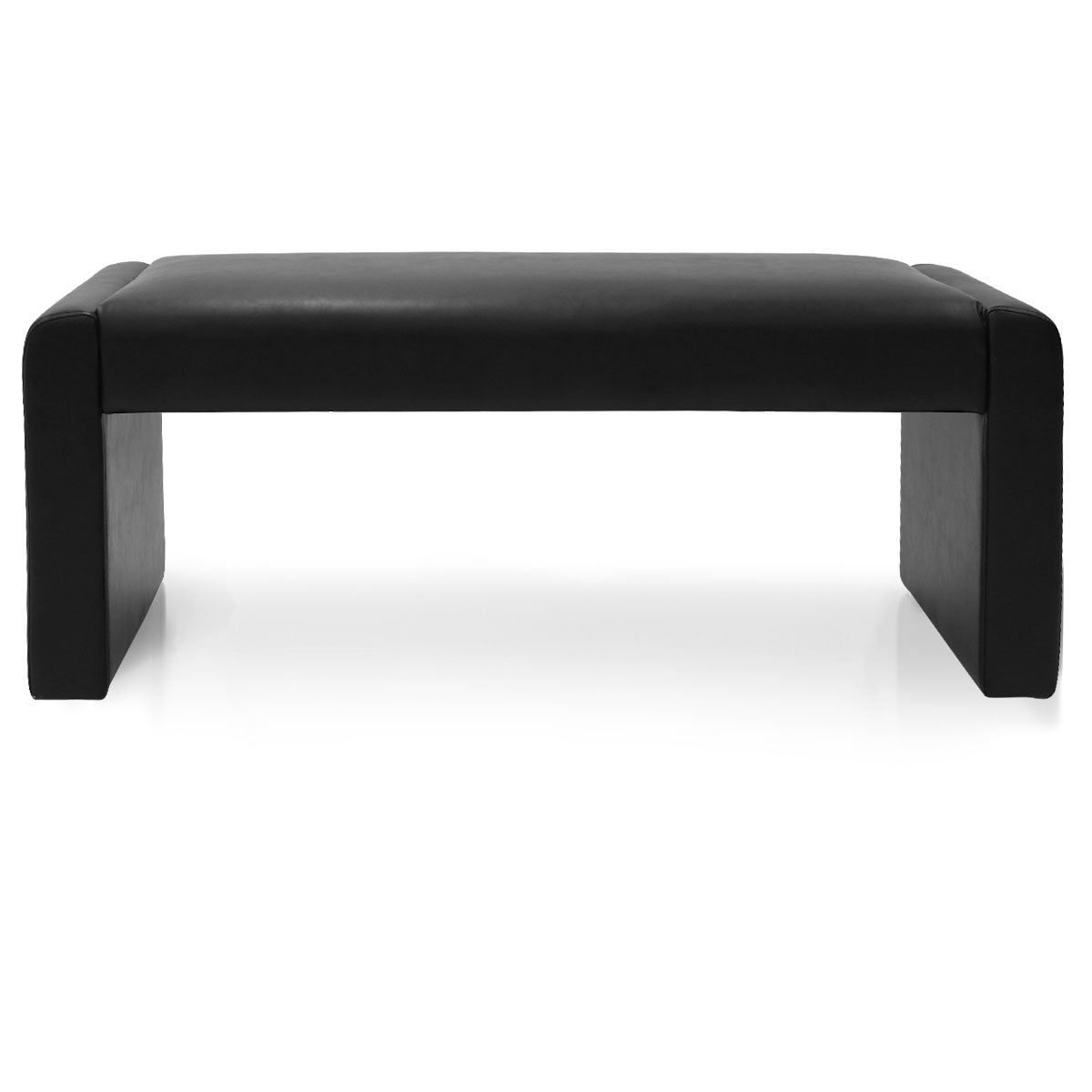 Kaia 47" Modern Faux Leather & Velvet Waterfall Bench