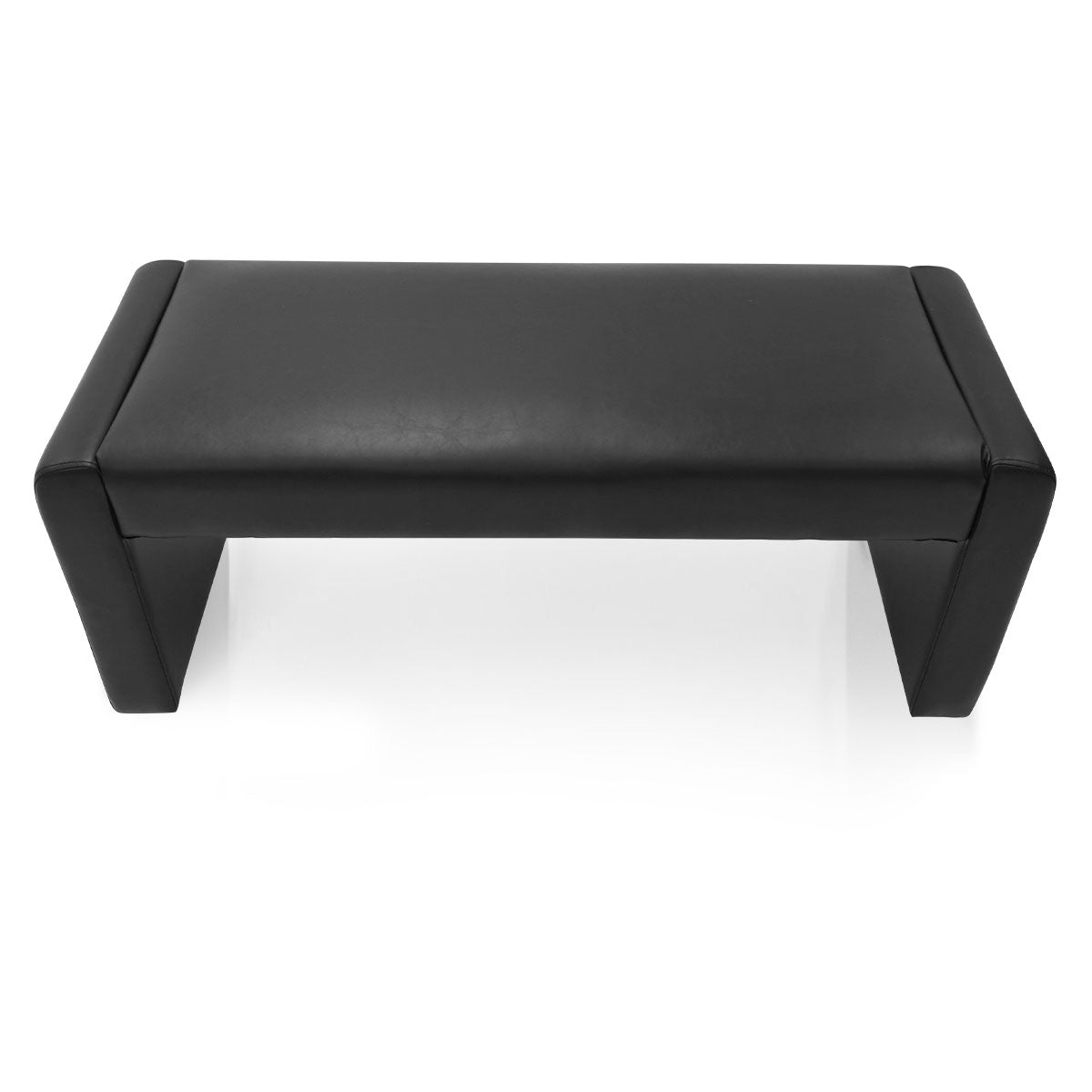 Kaia 47" Modern Faux Leather & Velvet Waterfall Bench