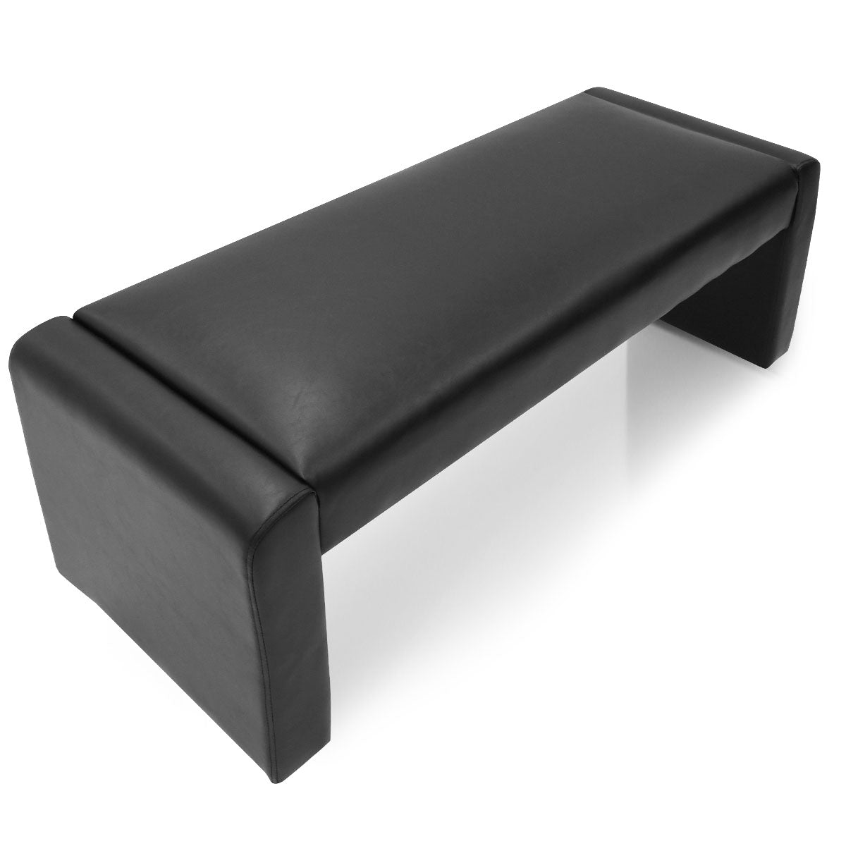 Kaia 47" Modern Faux Leather & Velvet Waterfall Bench