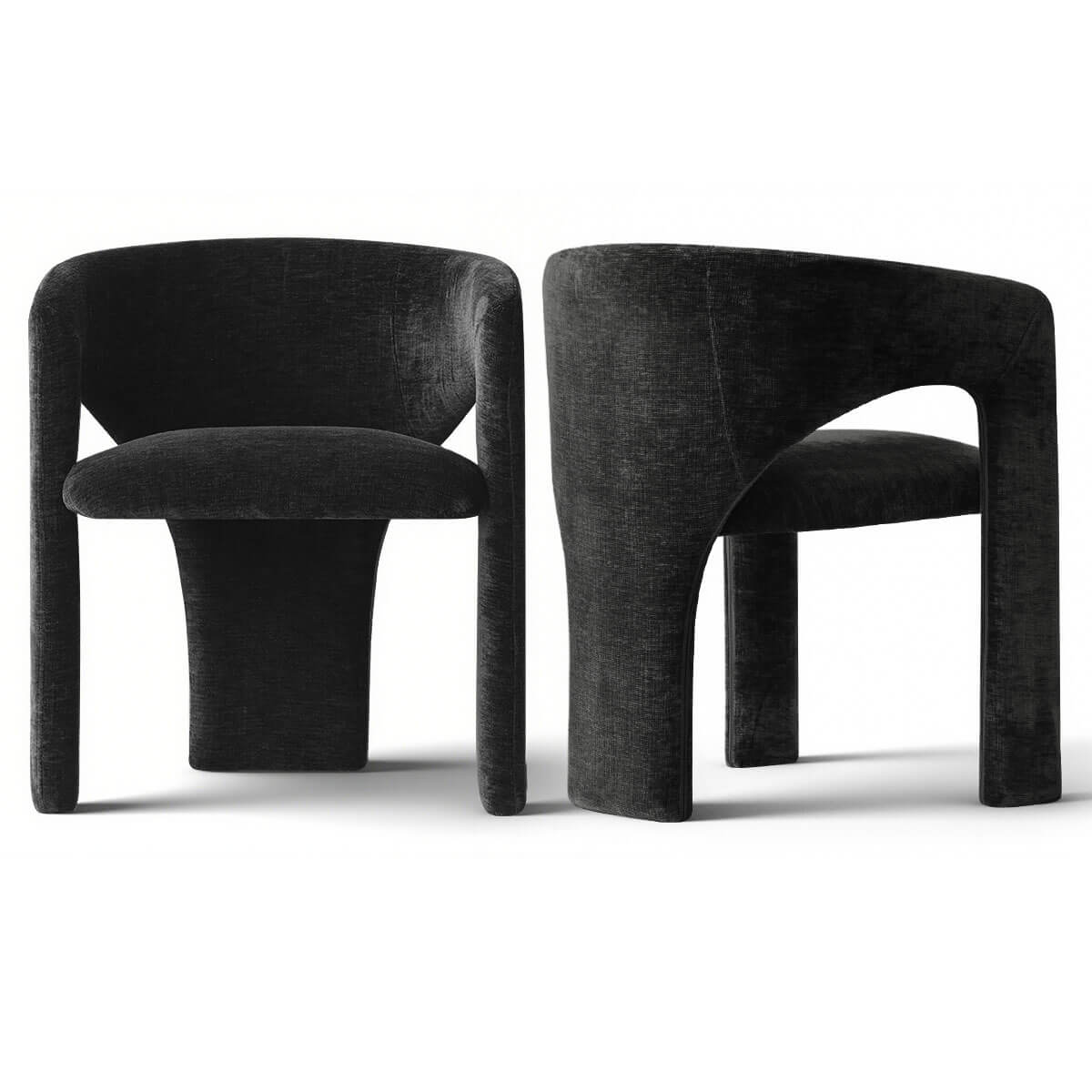 Khloe Modern Chenille Dining Chair with Arms (Set of 2)