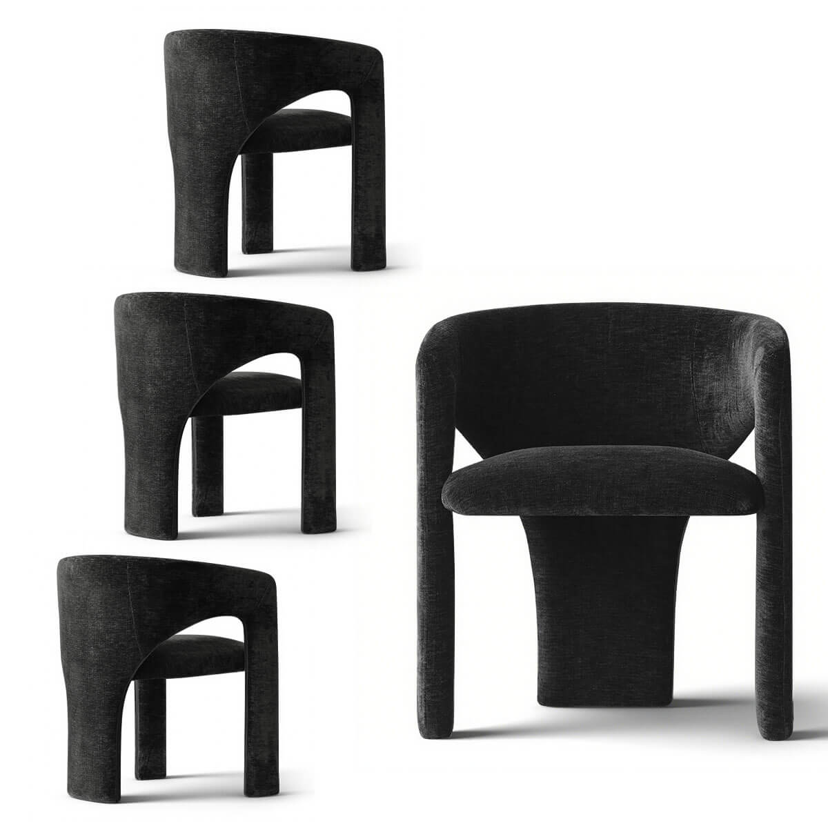 Khloe Modern Chenille Dining Chair with Arms (Set of 6)