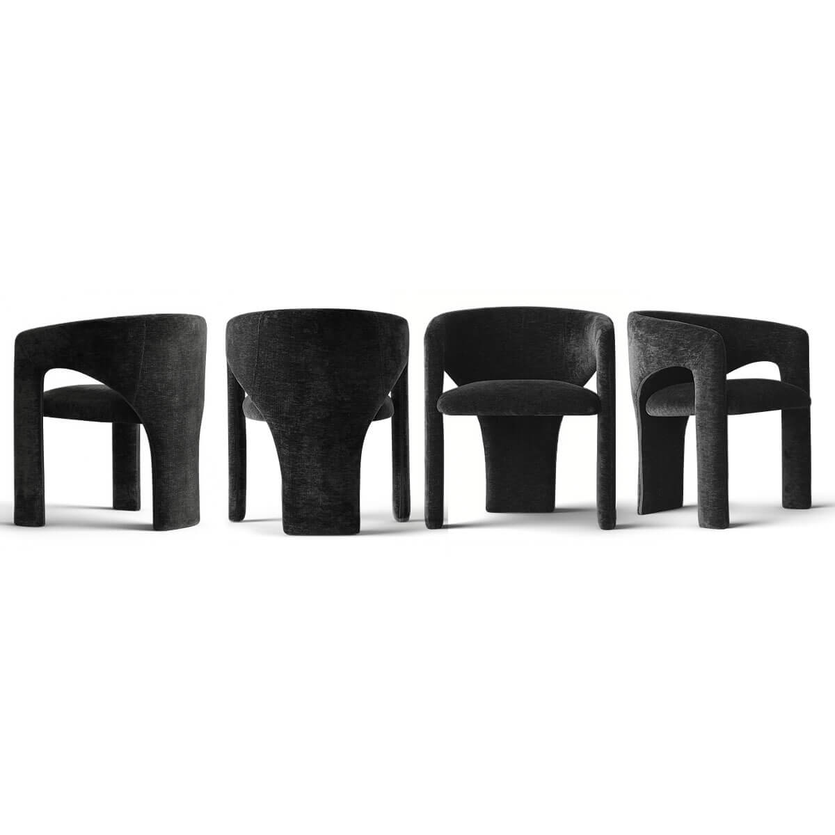 Khloe Modern Chenille Dining Chair with Arms (Set of 4)