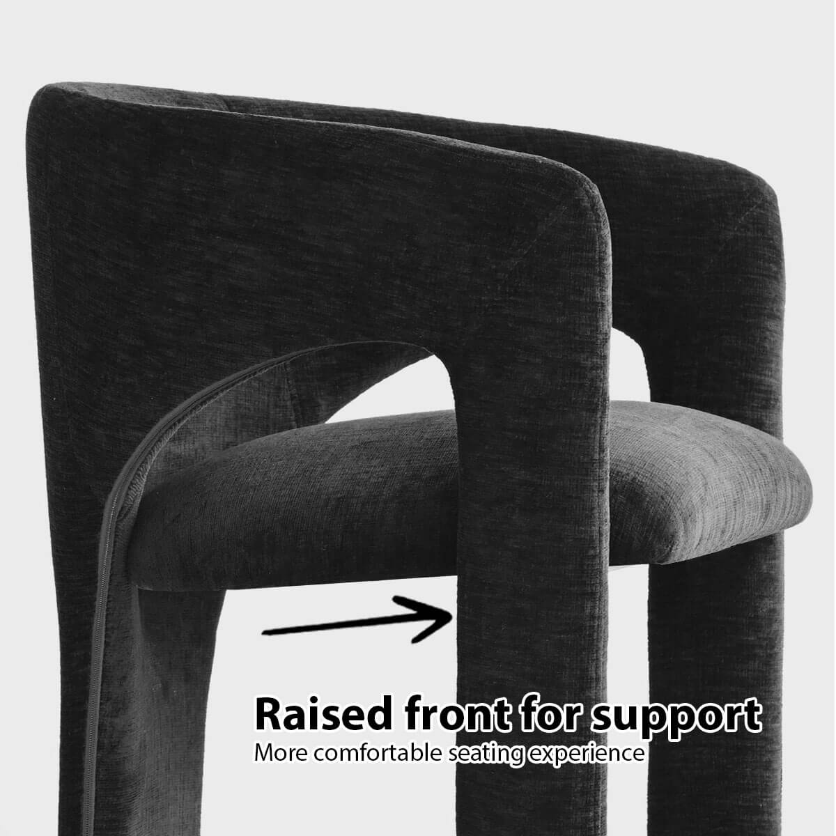 Khloe Modern Chenille Dining Chair with Arms (Set of 2)