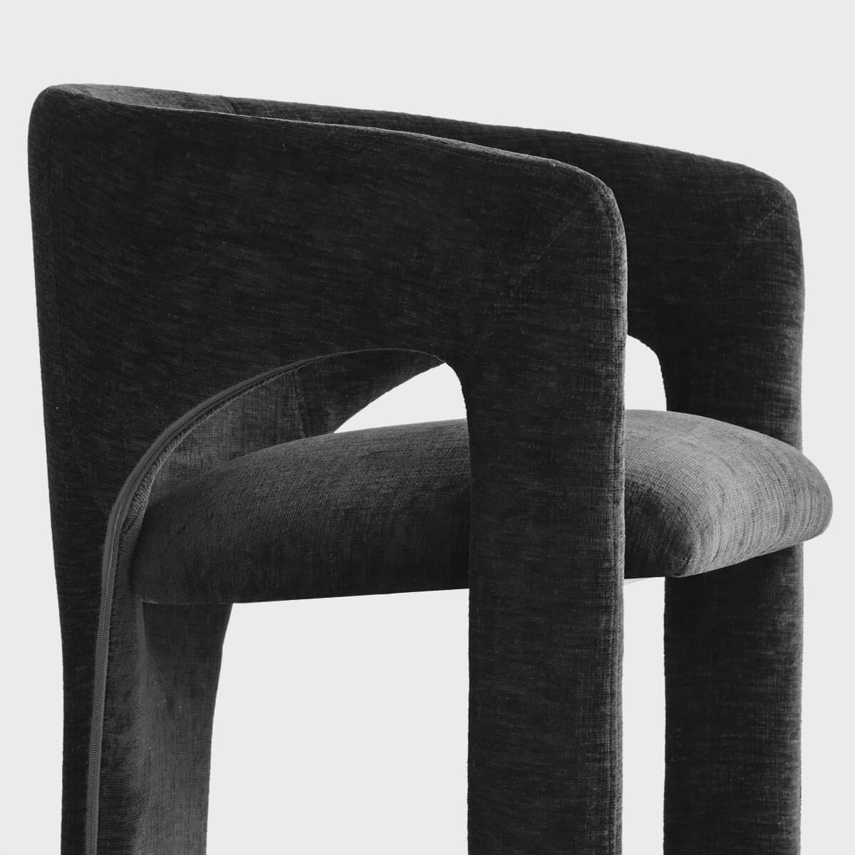 Khloe Modern Chenille Dining Chair with Arms (Set of 2)