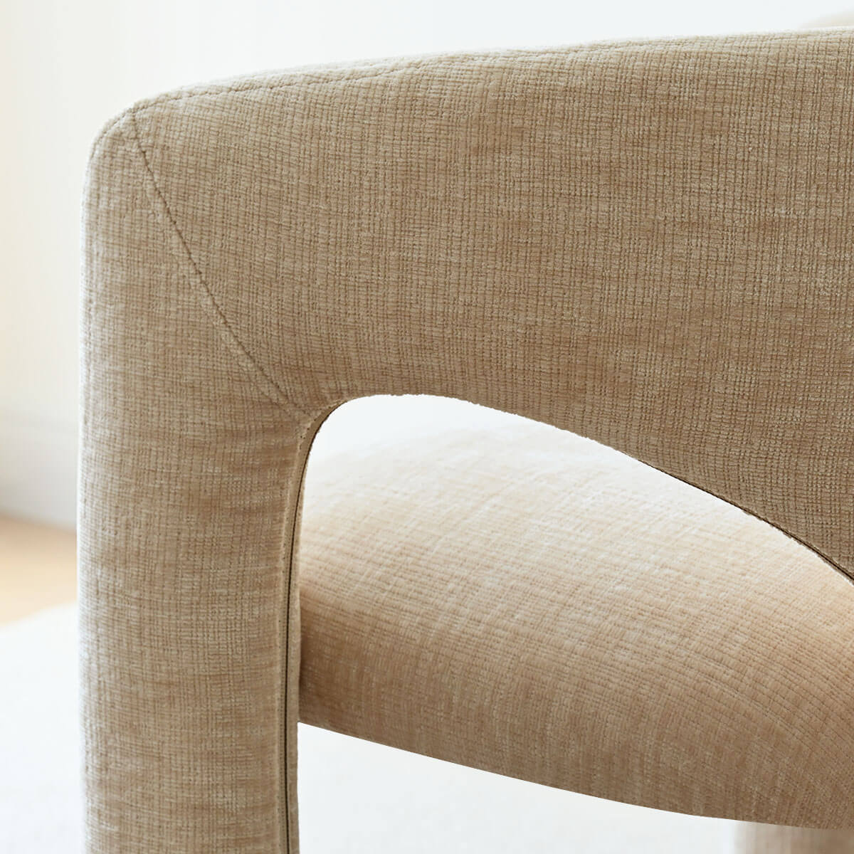 Khloe Modern Chenille Dining Chair with Arms (Set of 2)