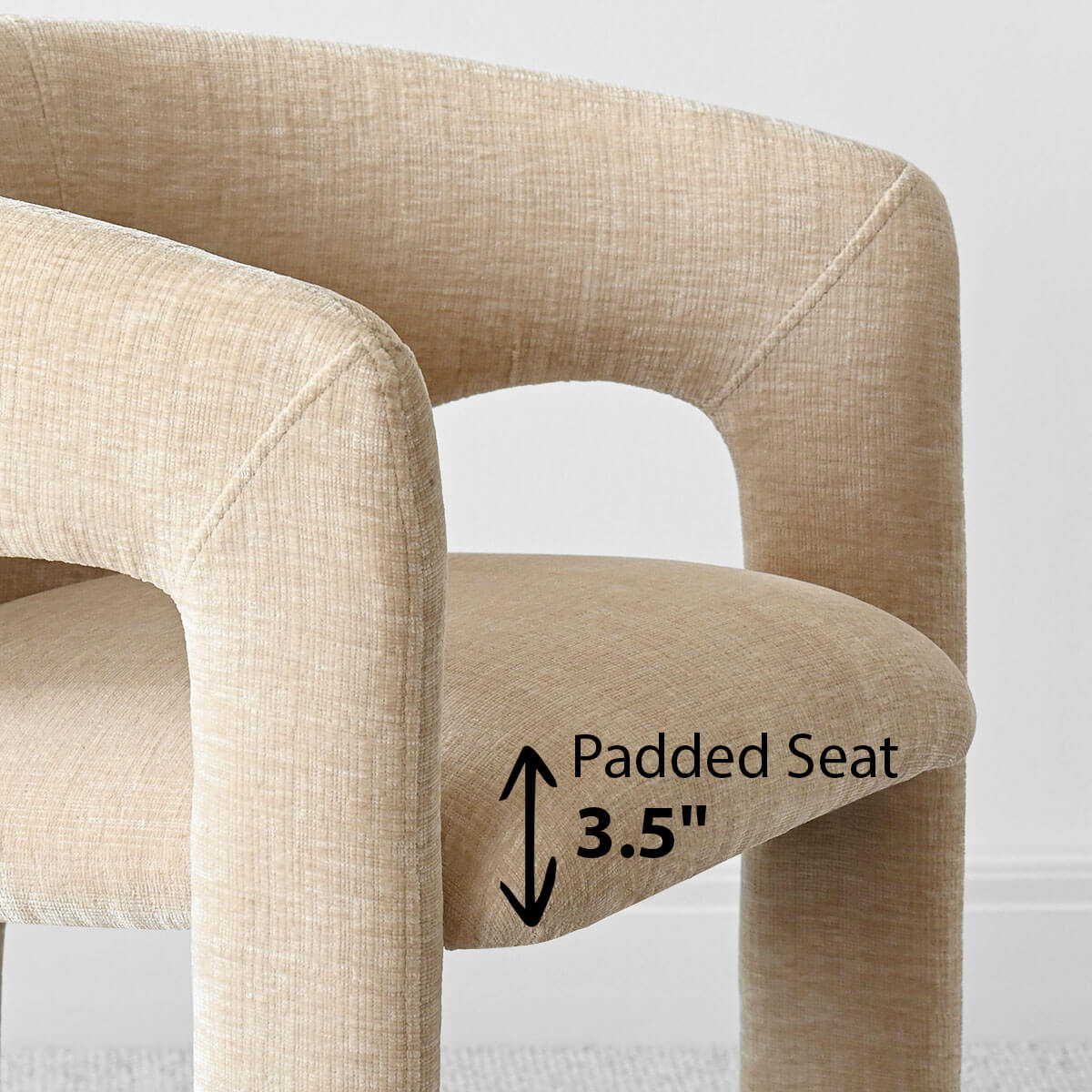 Khloe Modern Chenille Dining Chair with Arms (Set of 2)