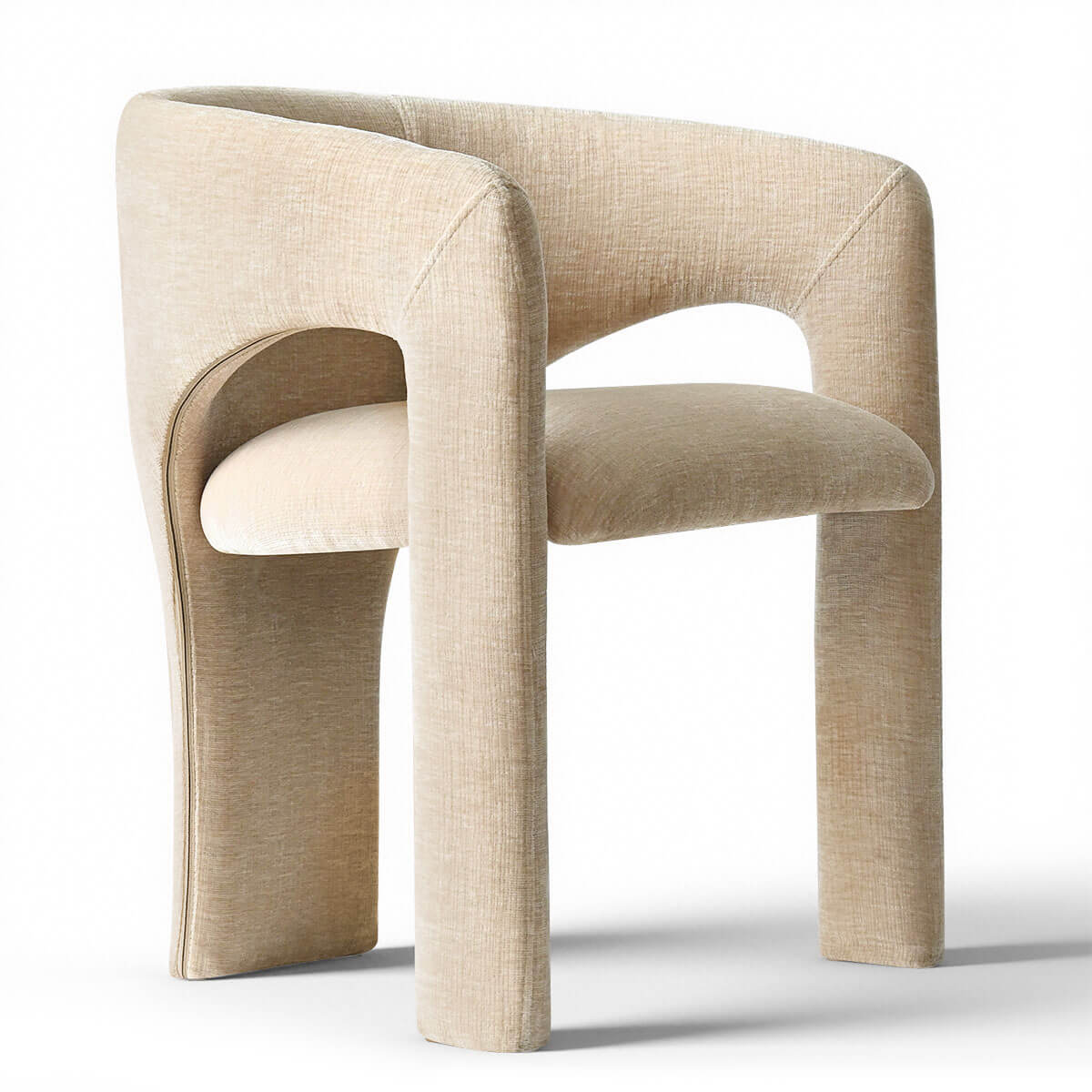 Khloe Modern Chenille Dining Chair with Arms (Set of 2)