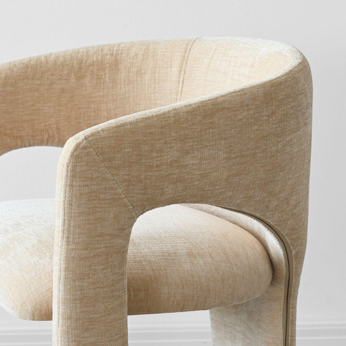 Khloe Modern Chenille Dining Chair with Arms (Set of 2)