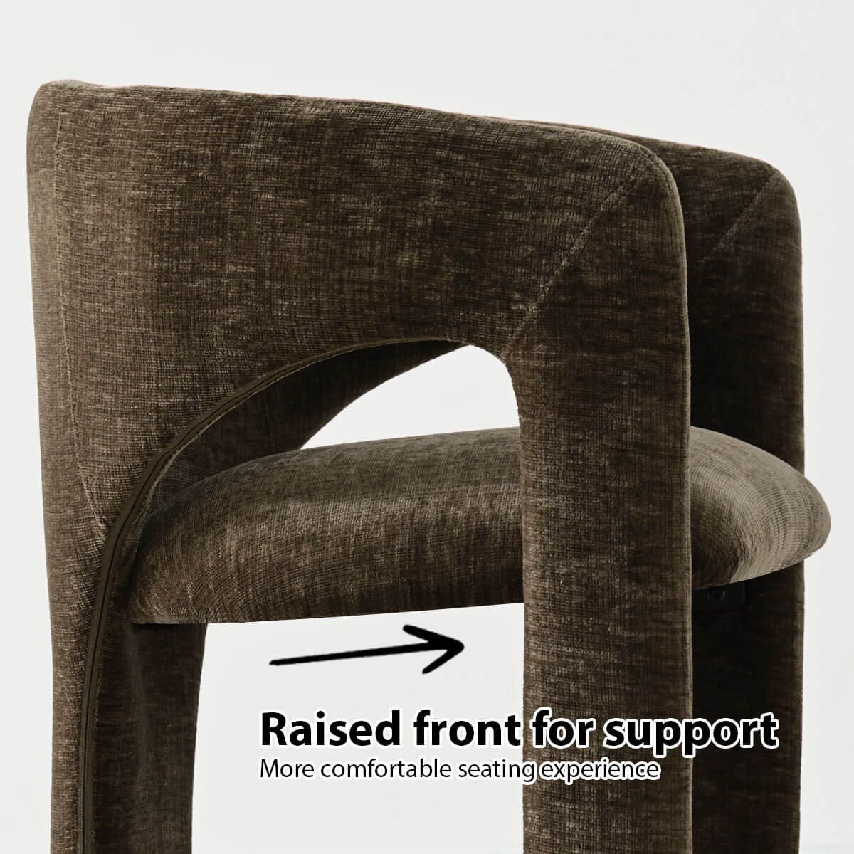Khloe Modern Chenille Dining Chair with Arms (Set of 2)