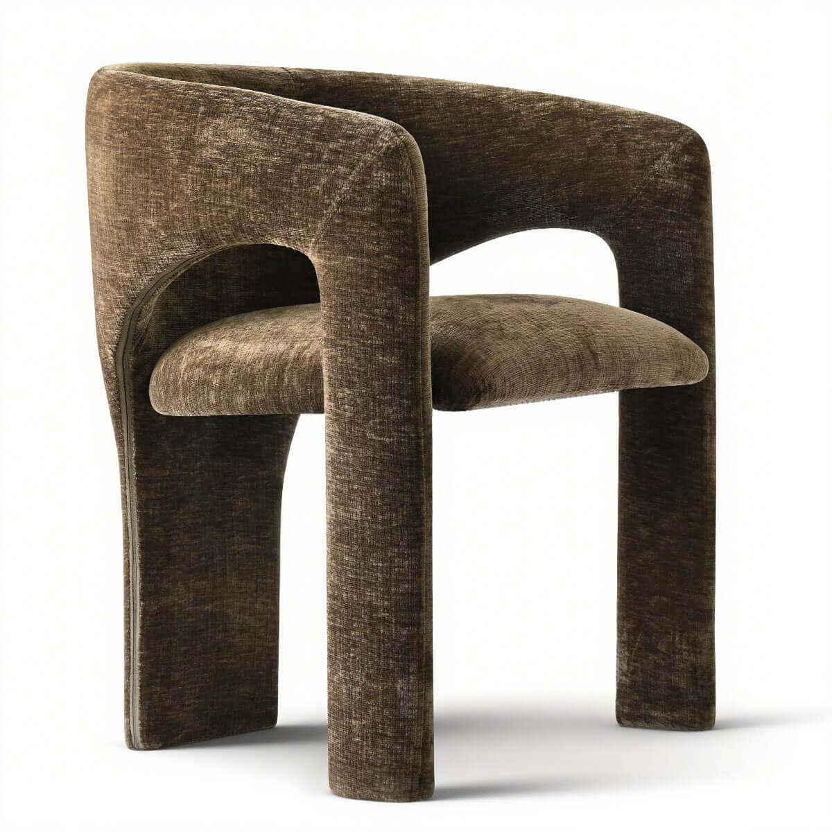 Khloe Modern Chenille Dining Chair with Arms (Set of 2)