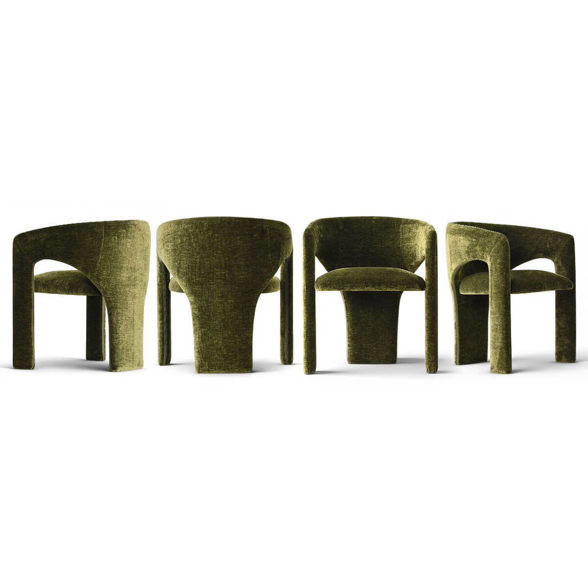 Khloe Modern Chenille Dining Chair with Arms (Set of 2)