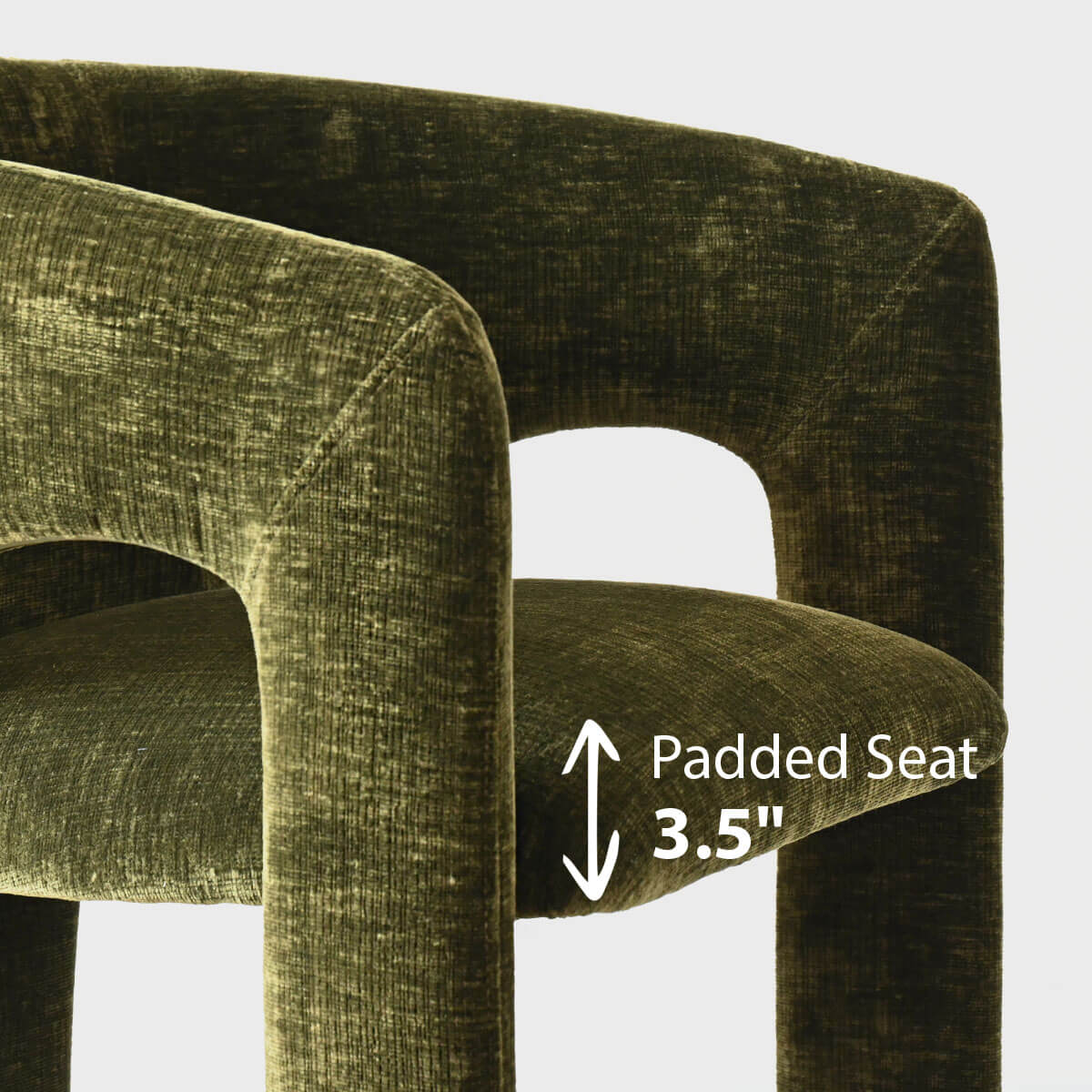 Khloe Modern Chenille Dining Chair with Arms (Set of 2)