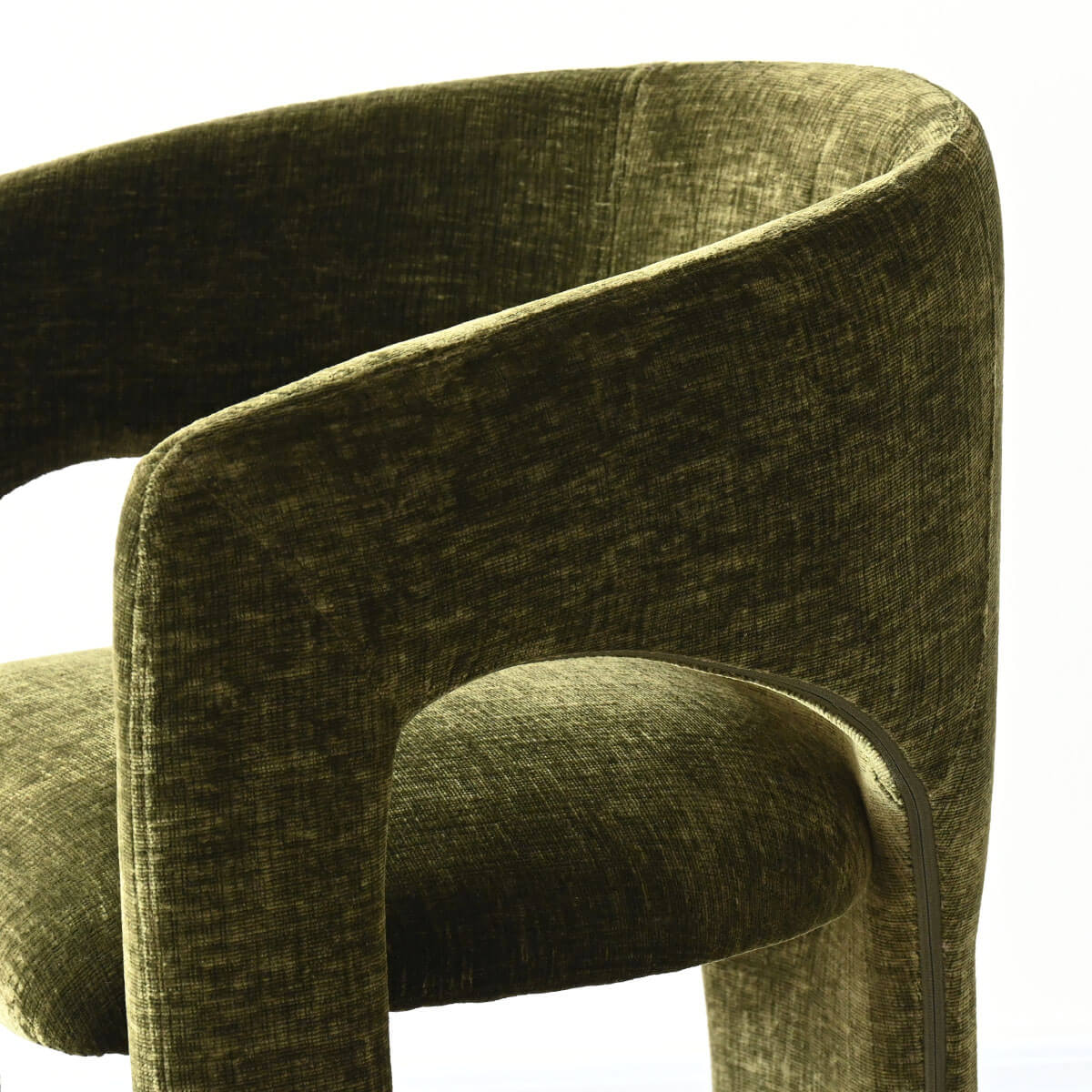 Khloe Modern Chenille Dining Chair with Arms (Set of 2)