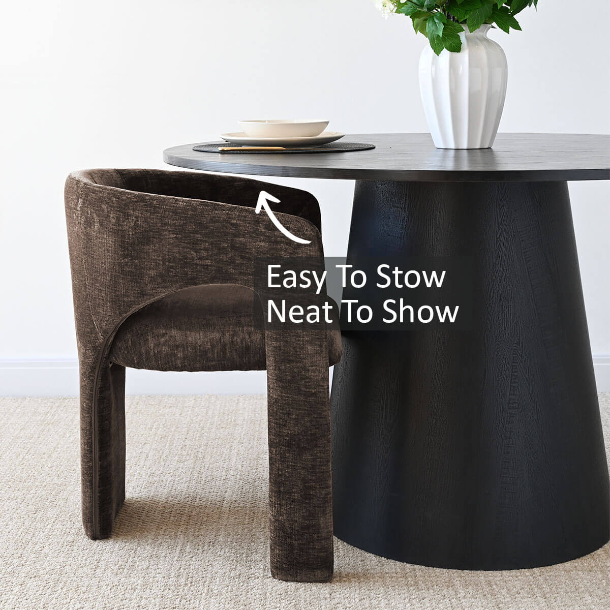 Khloe Modern Chenille Dining Chair with Arms (Set of 4)