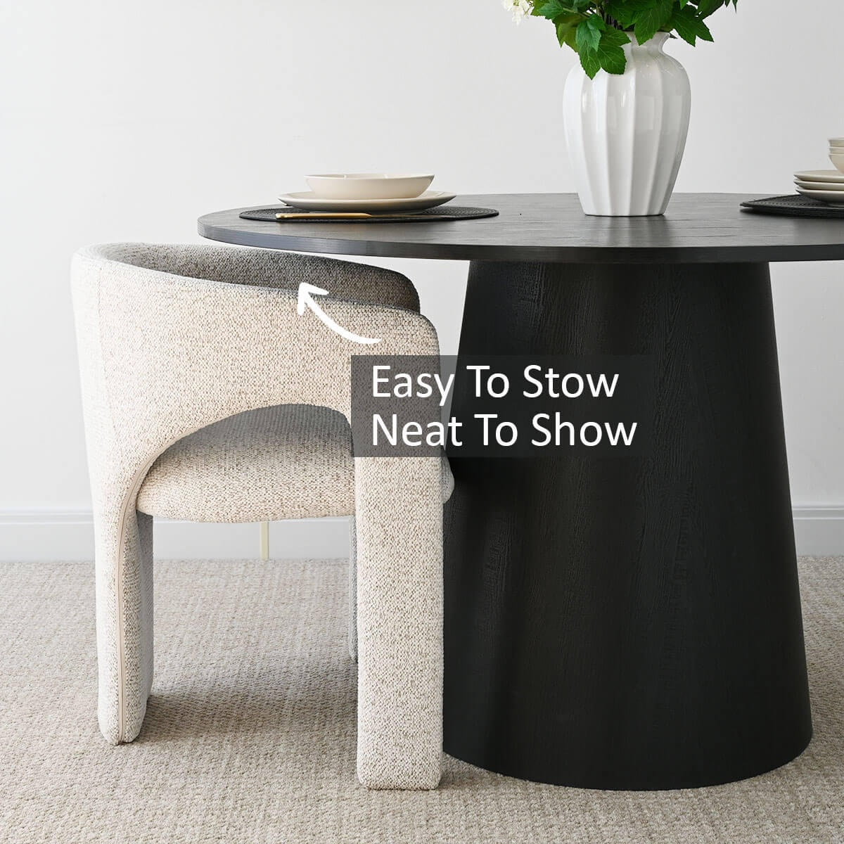 Khloe Modern Chenille Dining Chair with Arms (Set of 2)