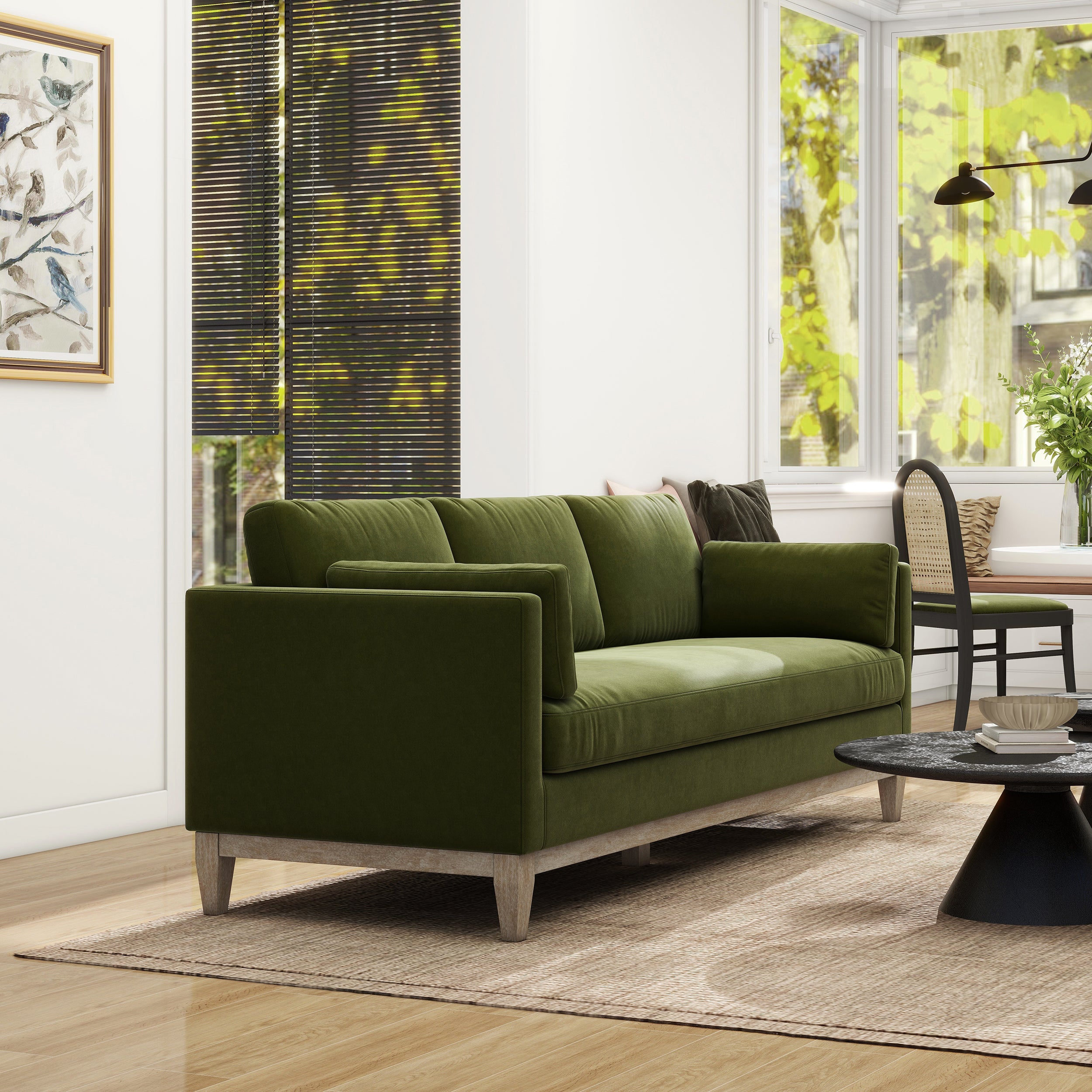 Portland 84" Modern Velvet Sofa