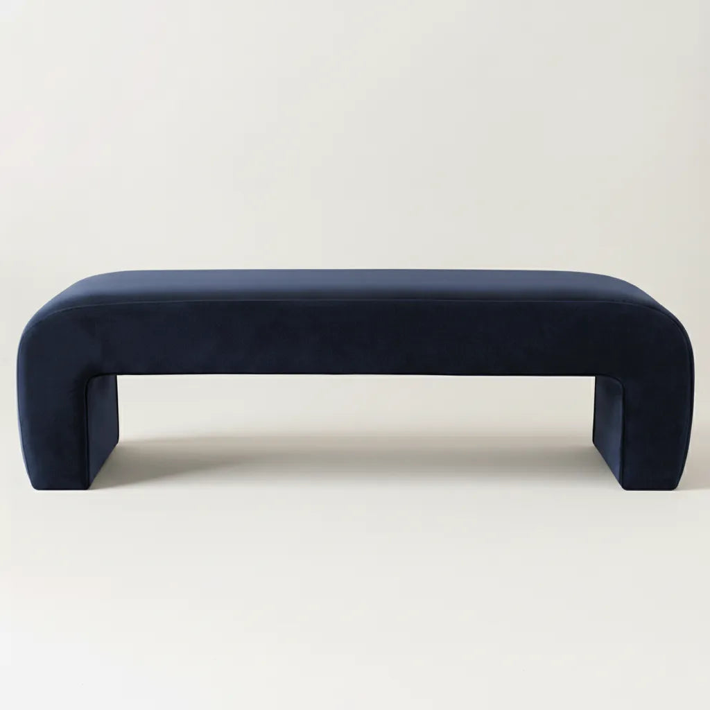 Lily 60" Modern Velvet Waterfall Bench