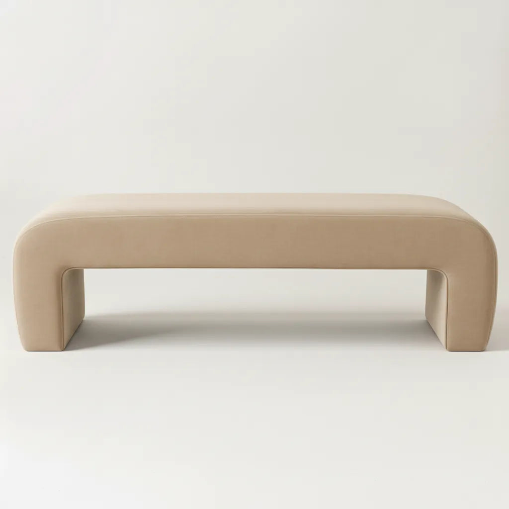 Lily 60" Modern Velvet Waterfall Bench