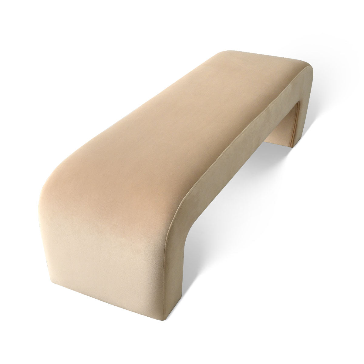 Lily 60" Modern Velvet Waterfall Bench