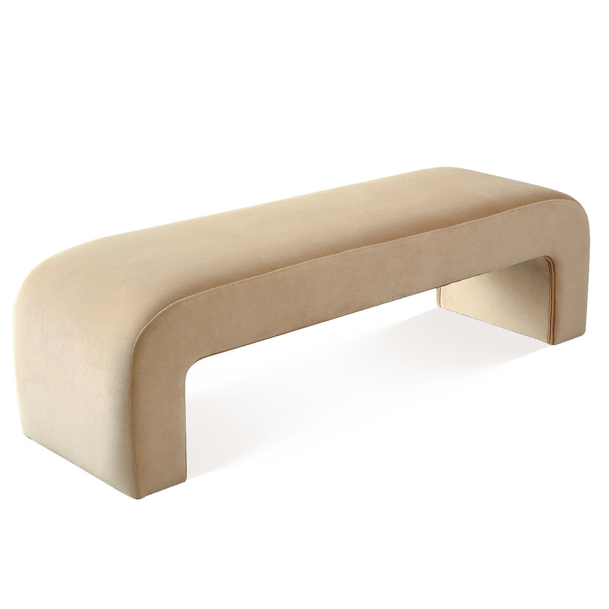 Lily 60" Modern Velvet Waterfall Bench
