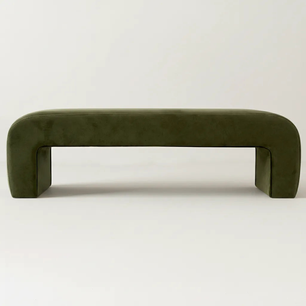 Lily 60" Modern Velvet Waterfall Bench
