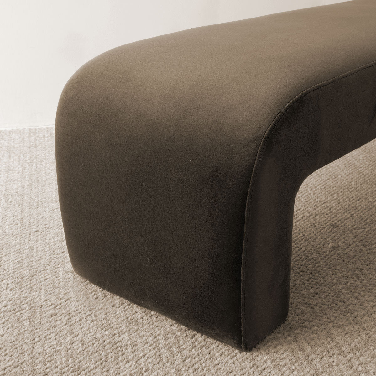 Lily 60" Modern Velvet Waterfall Bench