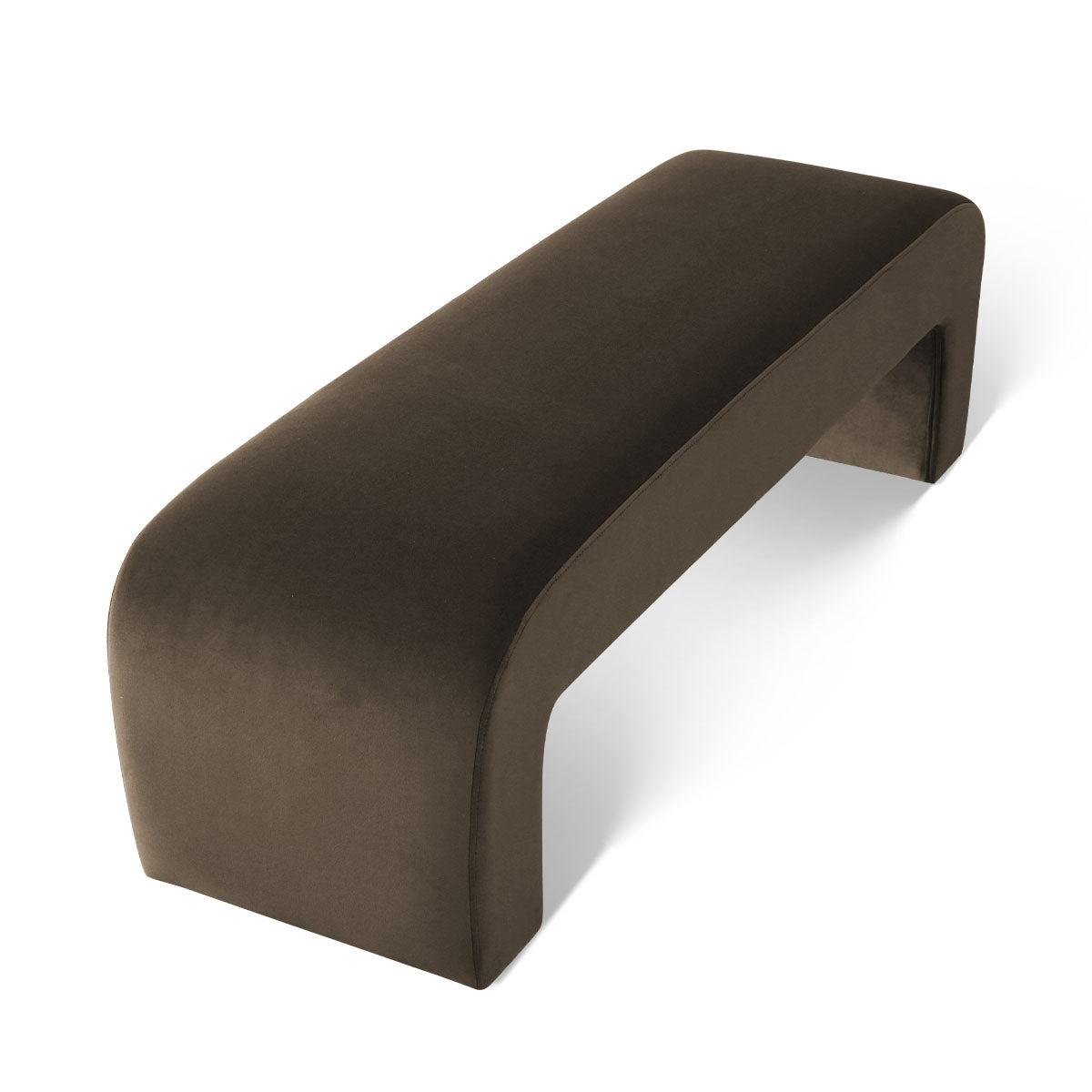 Lily 60" Modern Velvet Waterfall Bench