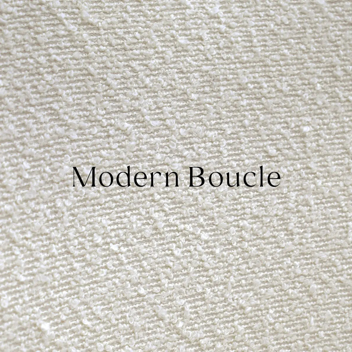 Lily Beige Boucle Upholstered Ottoman fabric texture, Modern Boucle pattern, neutral decor style.