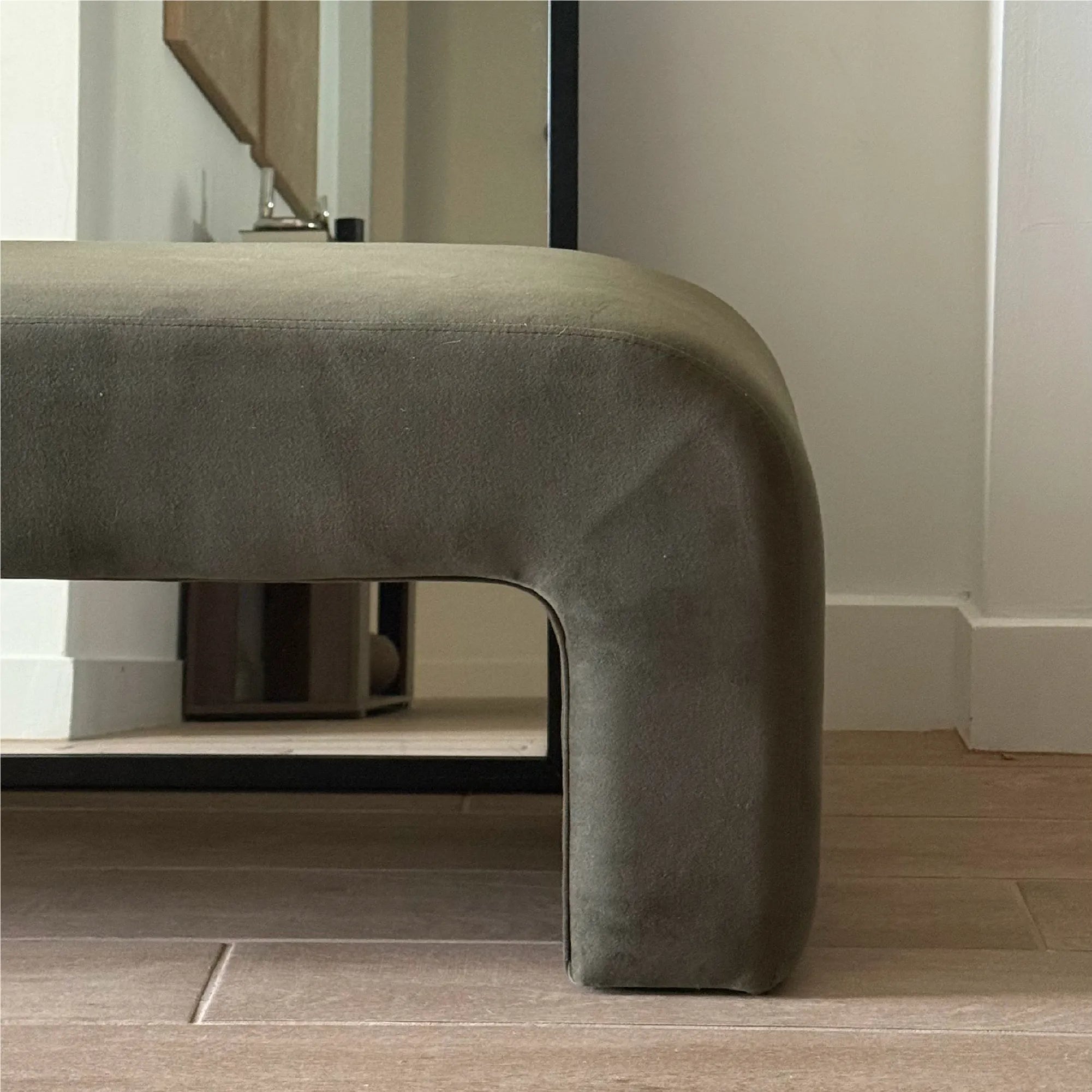 Lily 60" Modern Velvet Waterfall Bench