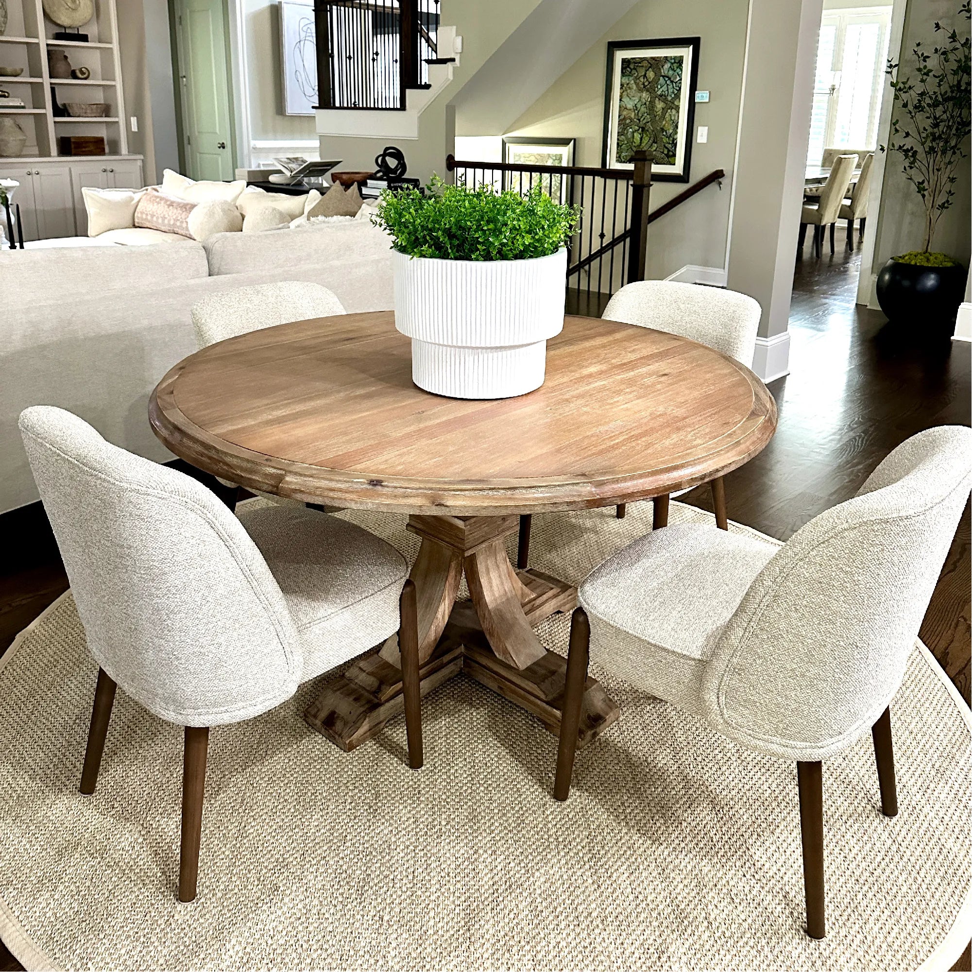 London Upholstered Solid Wood Full Back Dining Chair (Set of 2)