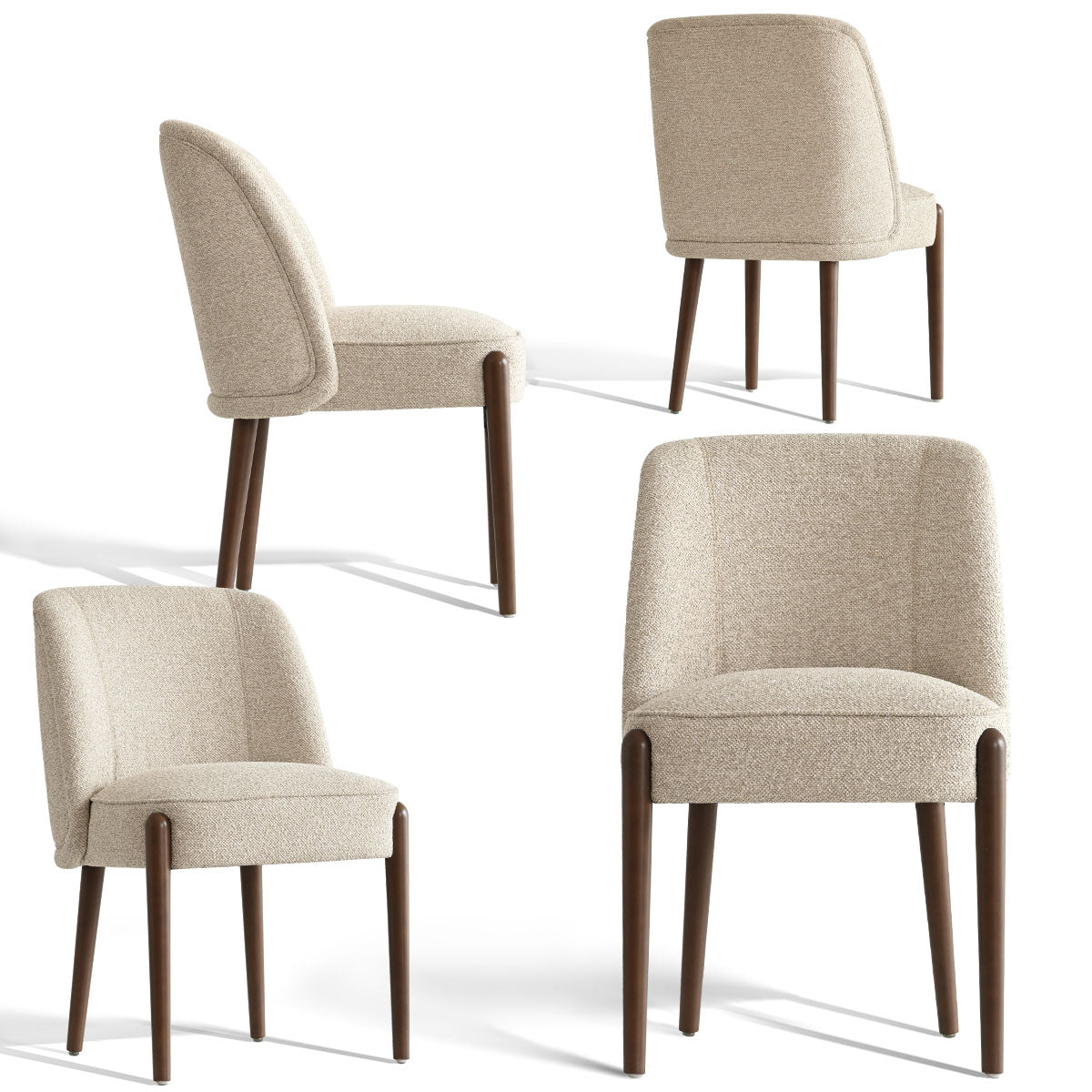 London Upholstered Solid Wood Full Back Dining Chair (Set of 4)