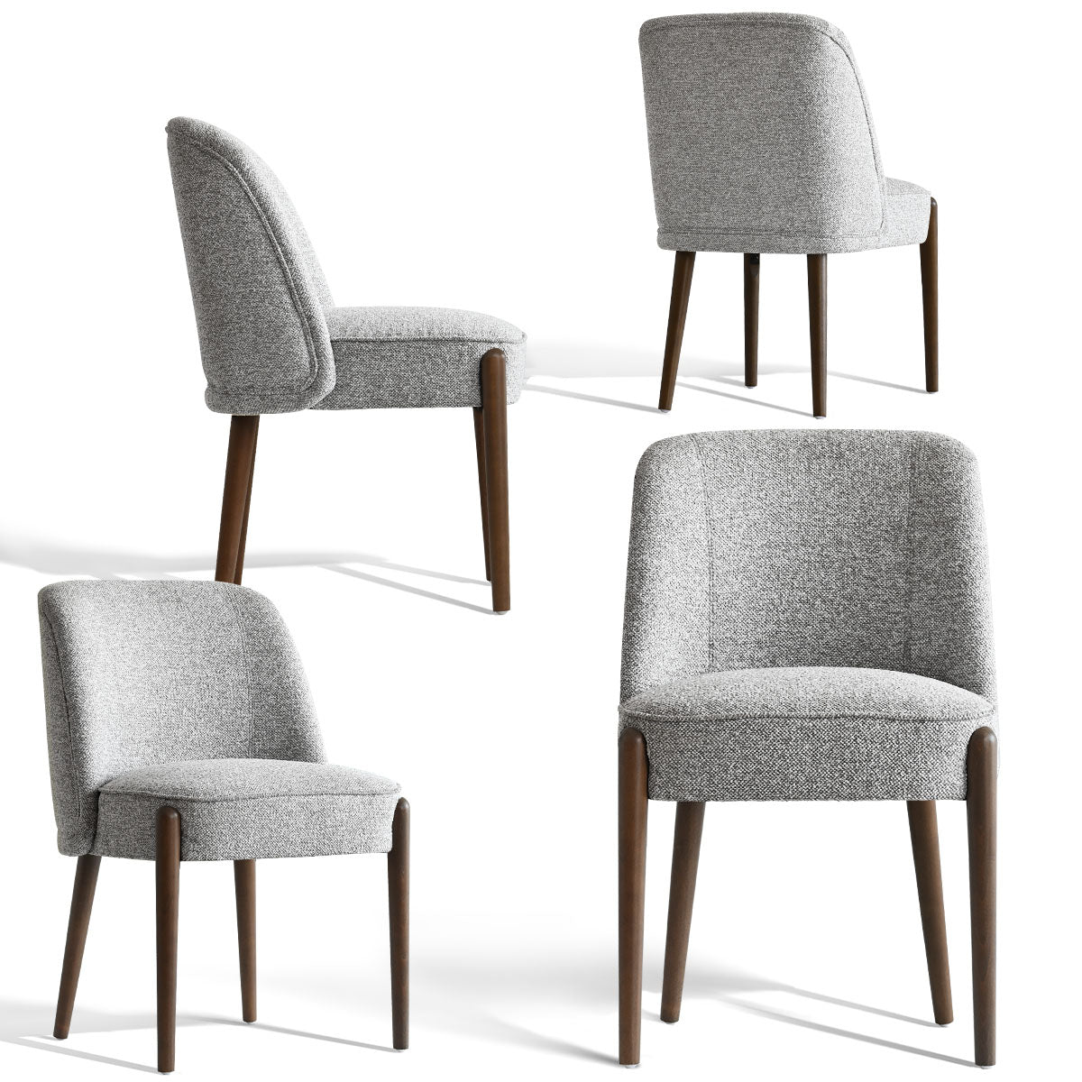 London Upholstered Solid Wood Full Back Dining Chair (Set of 4)