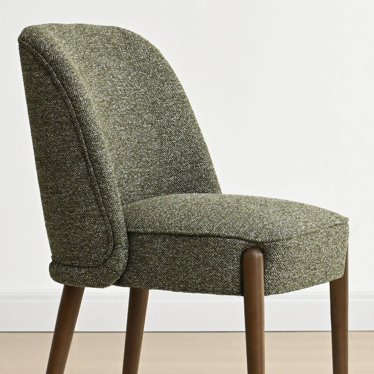 London Upholstered Solid Wood Full Back Dining Chair (Set of 2)